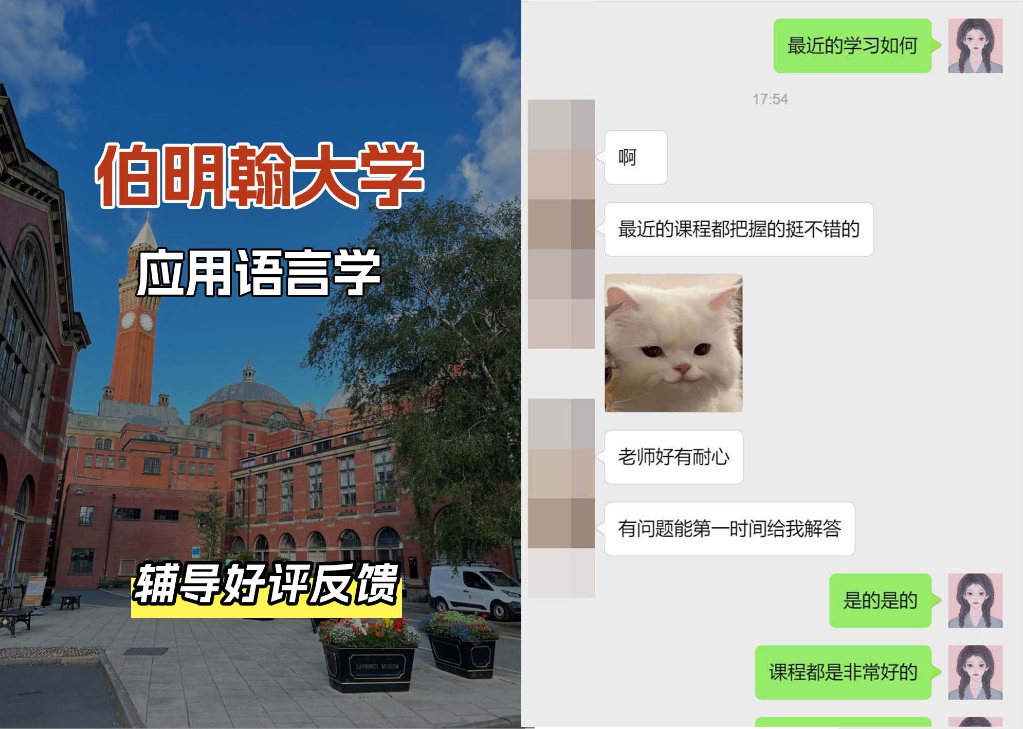 伯明翰大学伯大应用语言学辅导好评反馈