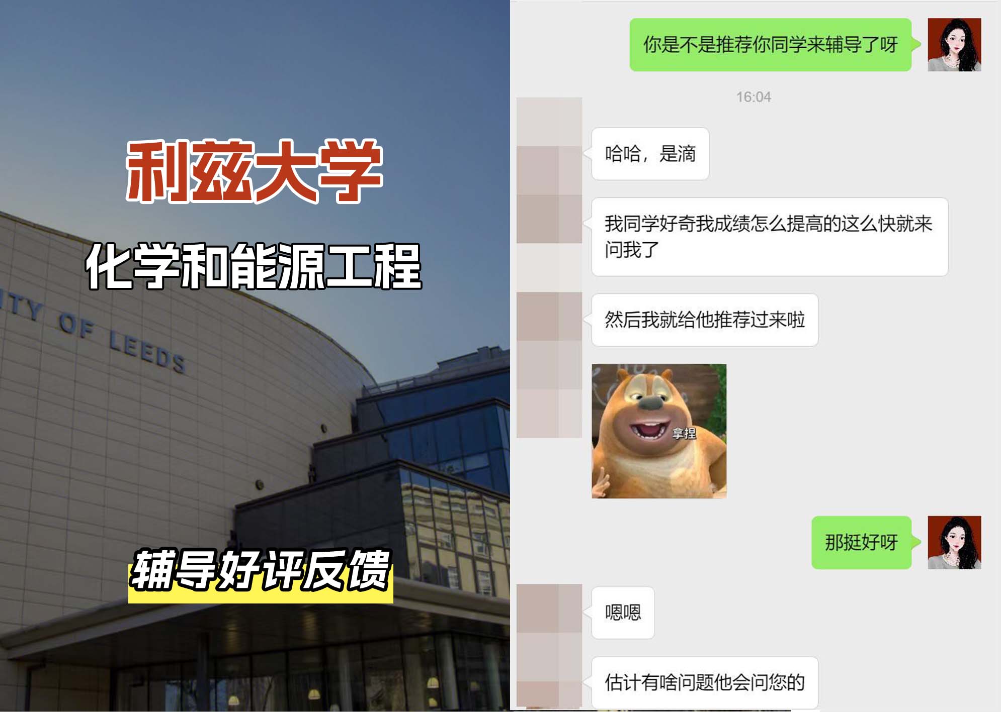 利兹大学leeds化学和能源工程辅导好评反馈