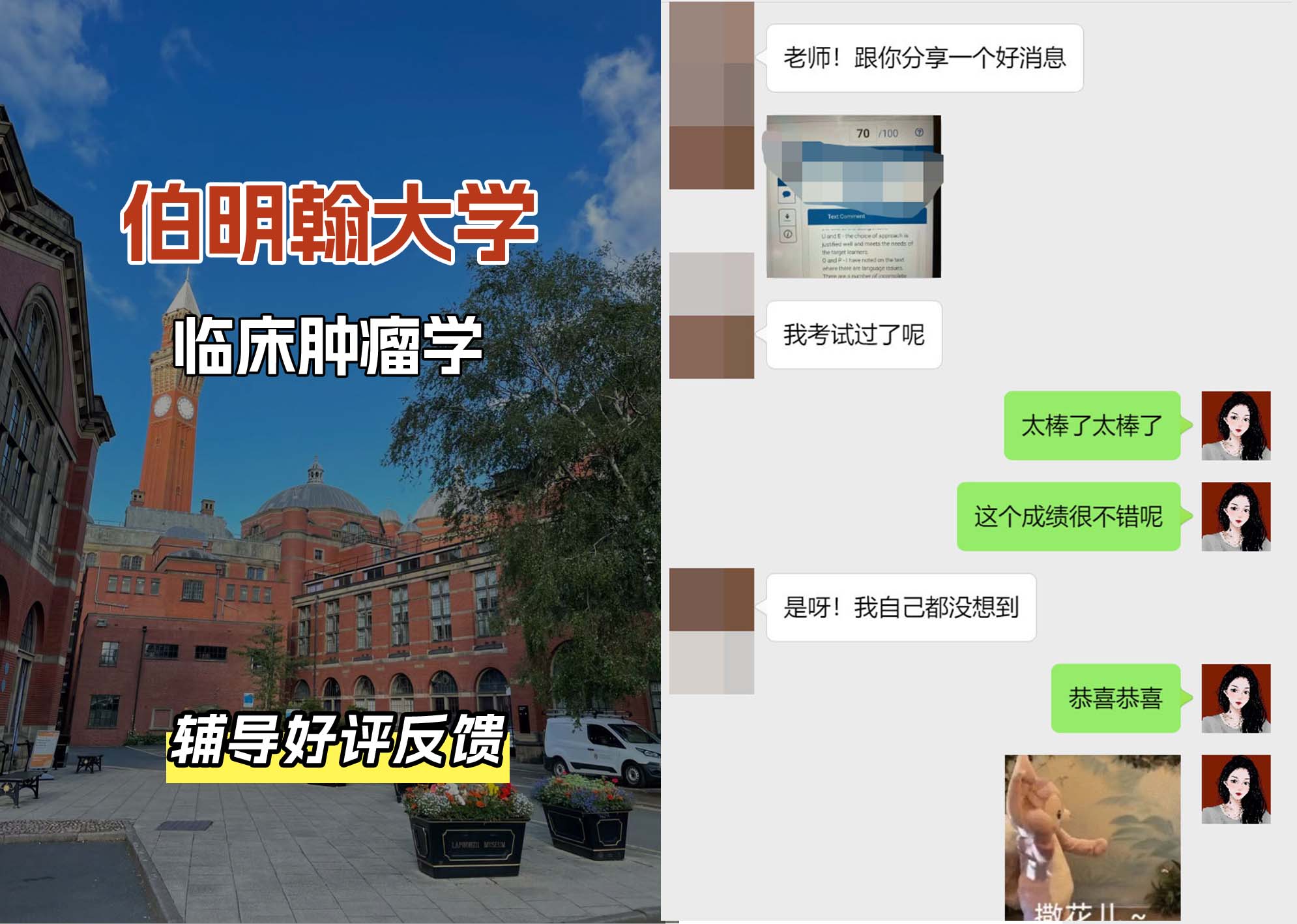 伯明翰大学伯大临床肿瘤学辅导好评反馈