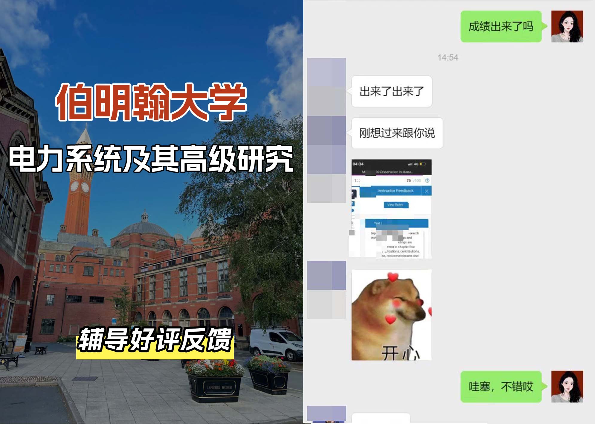 伯明翰大学伯大电力系统及其高级研究辅导好评反馈
