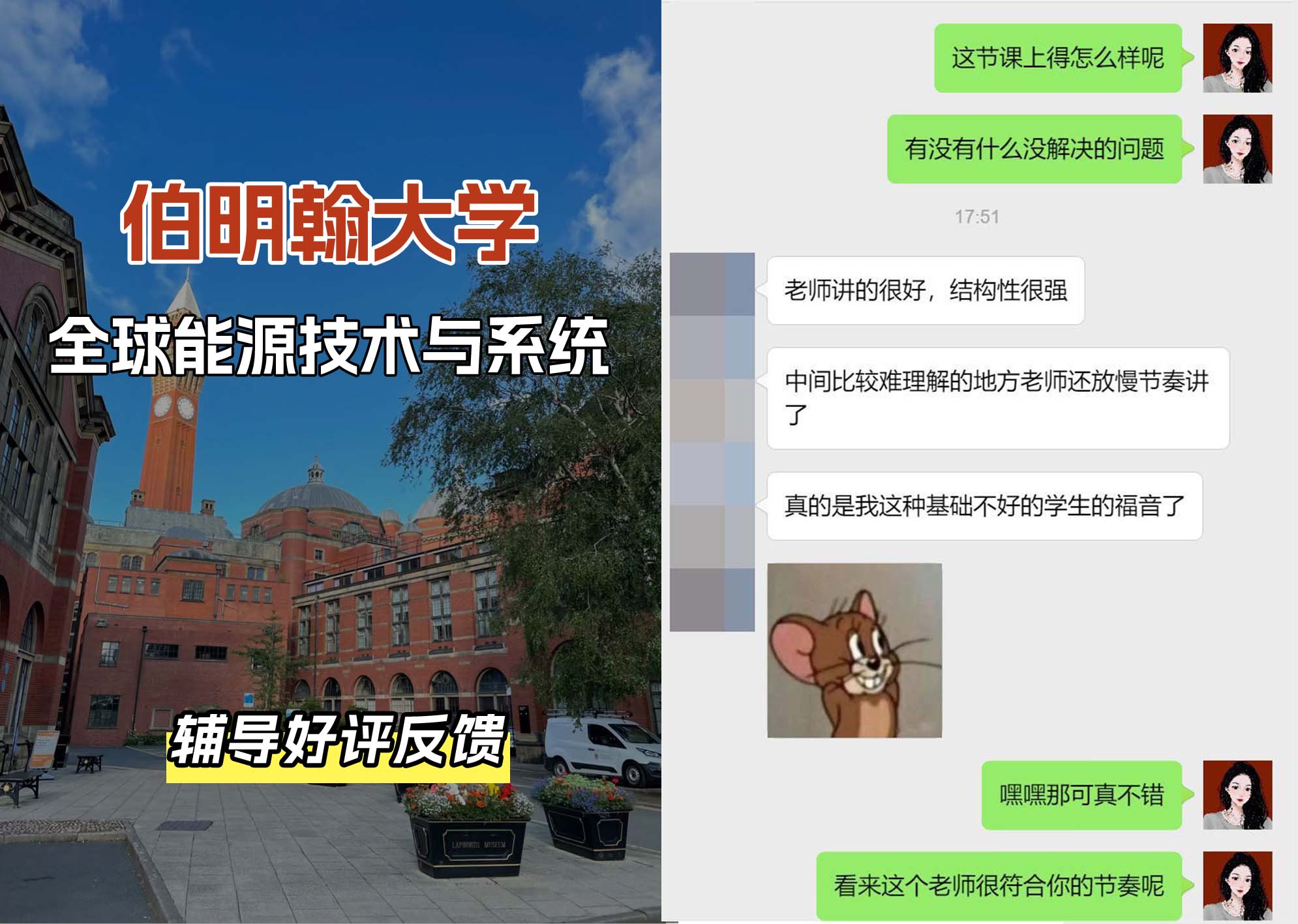 伯明翰大学伯大全球能源技术与系统辅导好评反馈