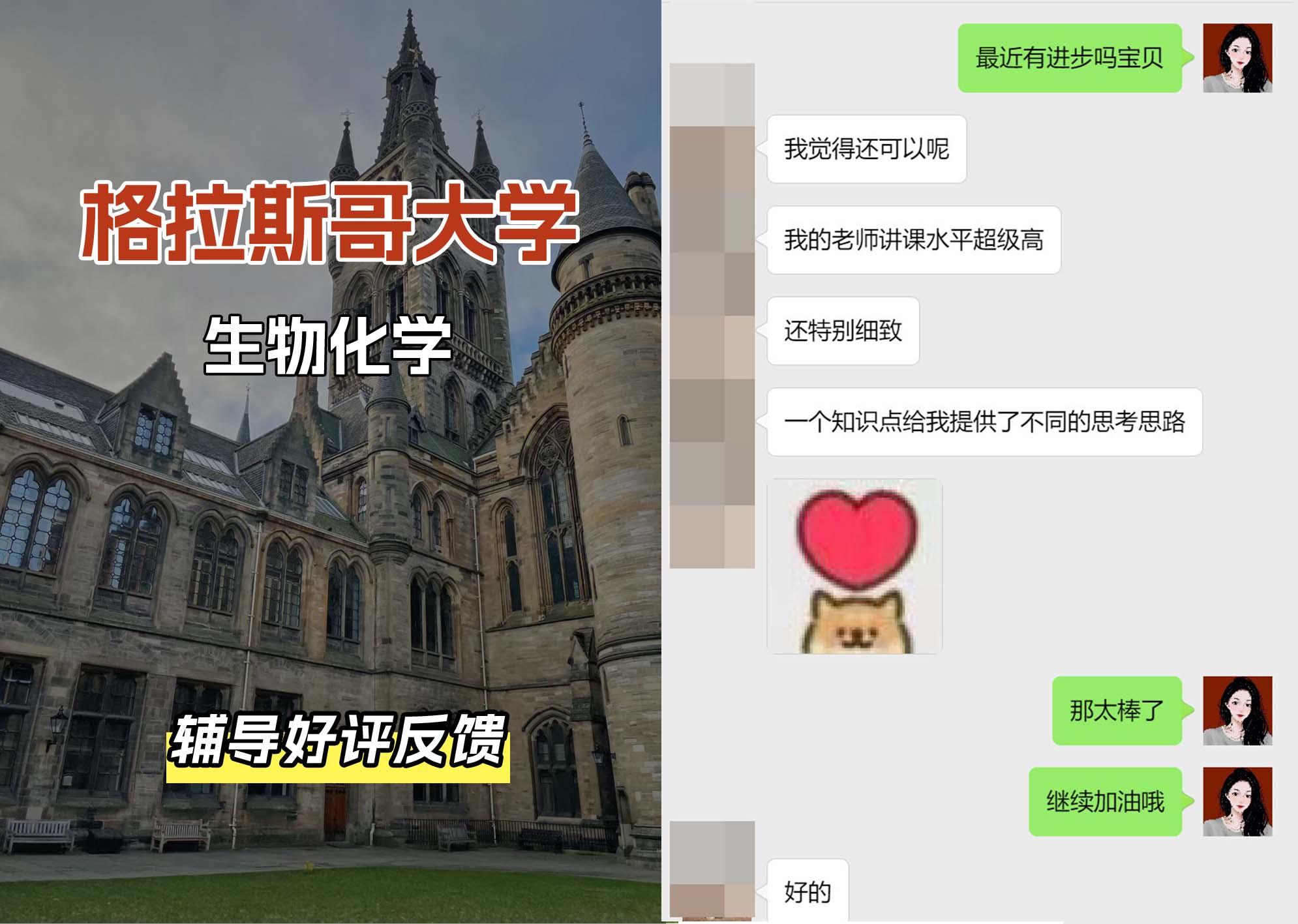 格拉斯哥大学格大生物化学辅导好评反馈（一）