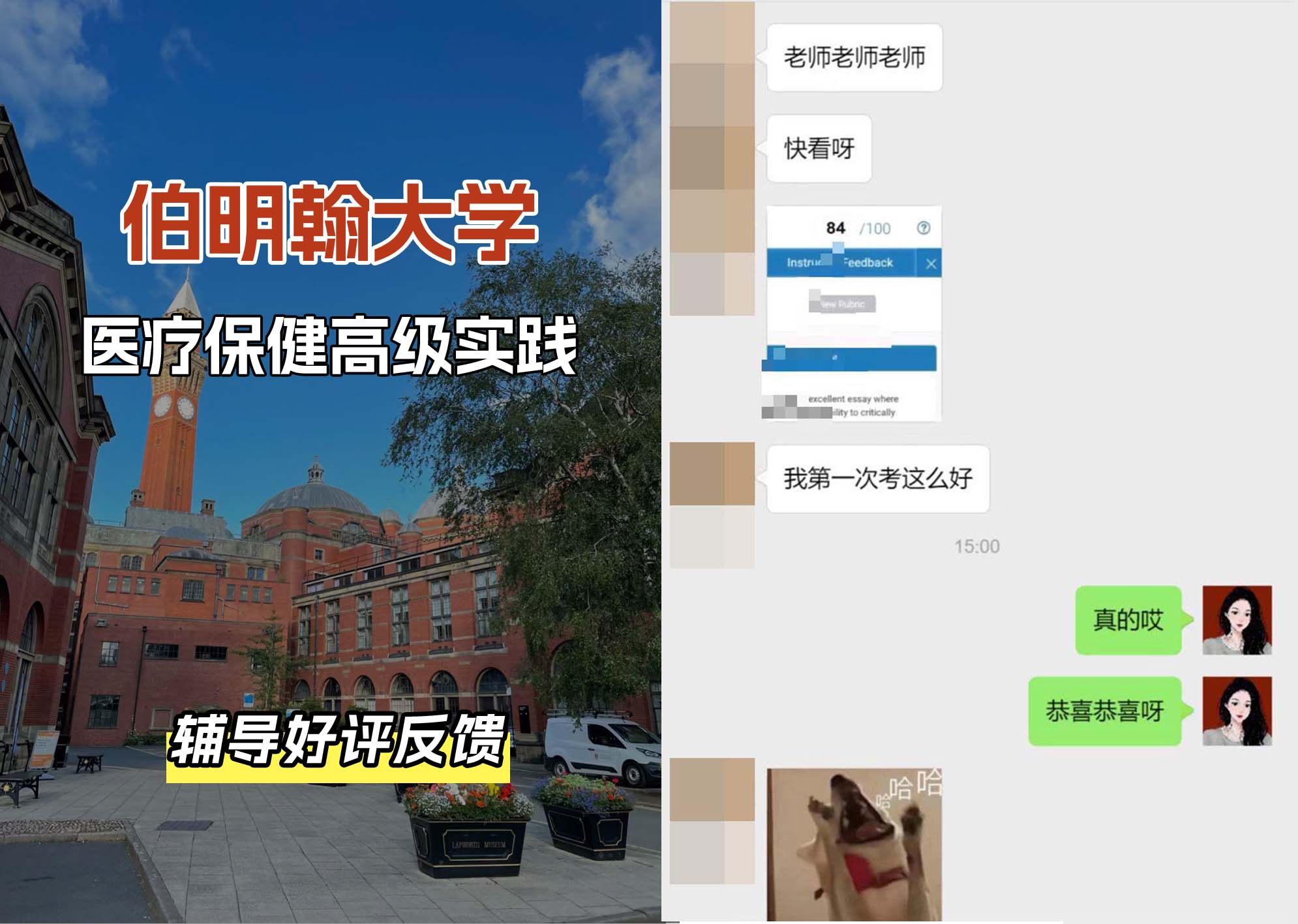 伯明翰大学伯大医疗保健高级实践辅导好评反馈（一）