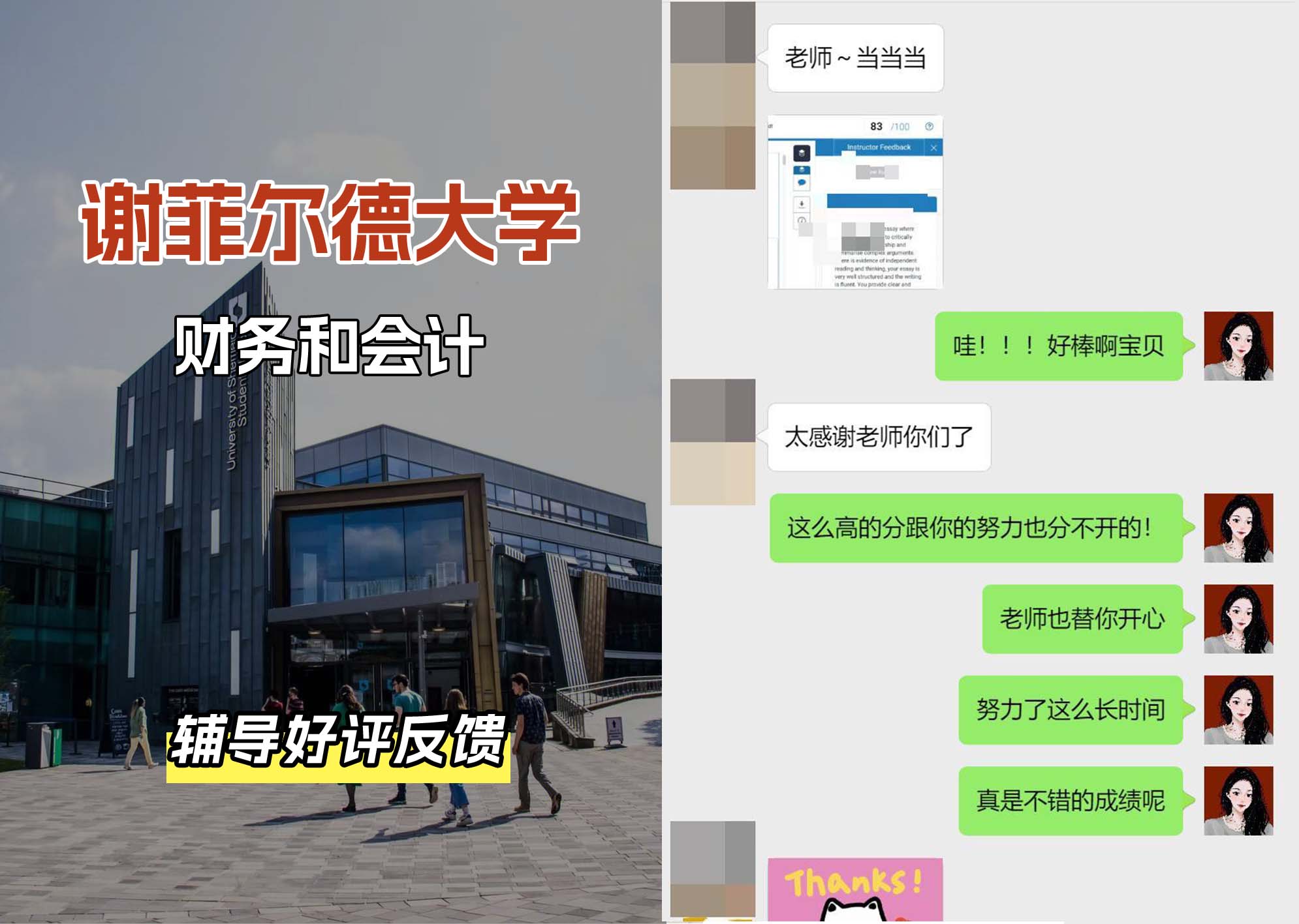 谢菲尔德大学谢大财务和会计辅导好评反馈
