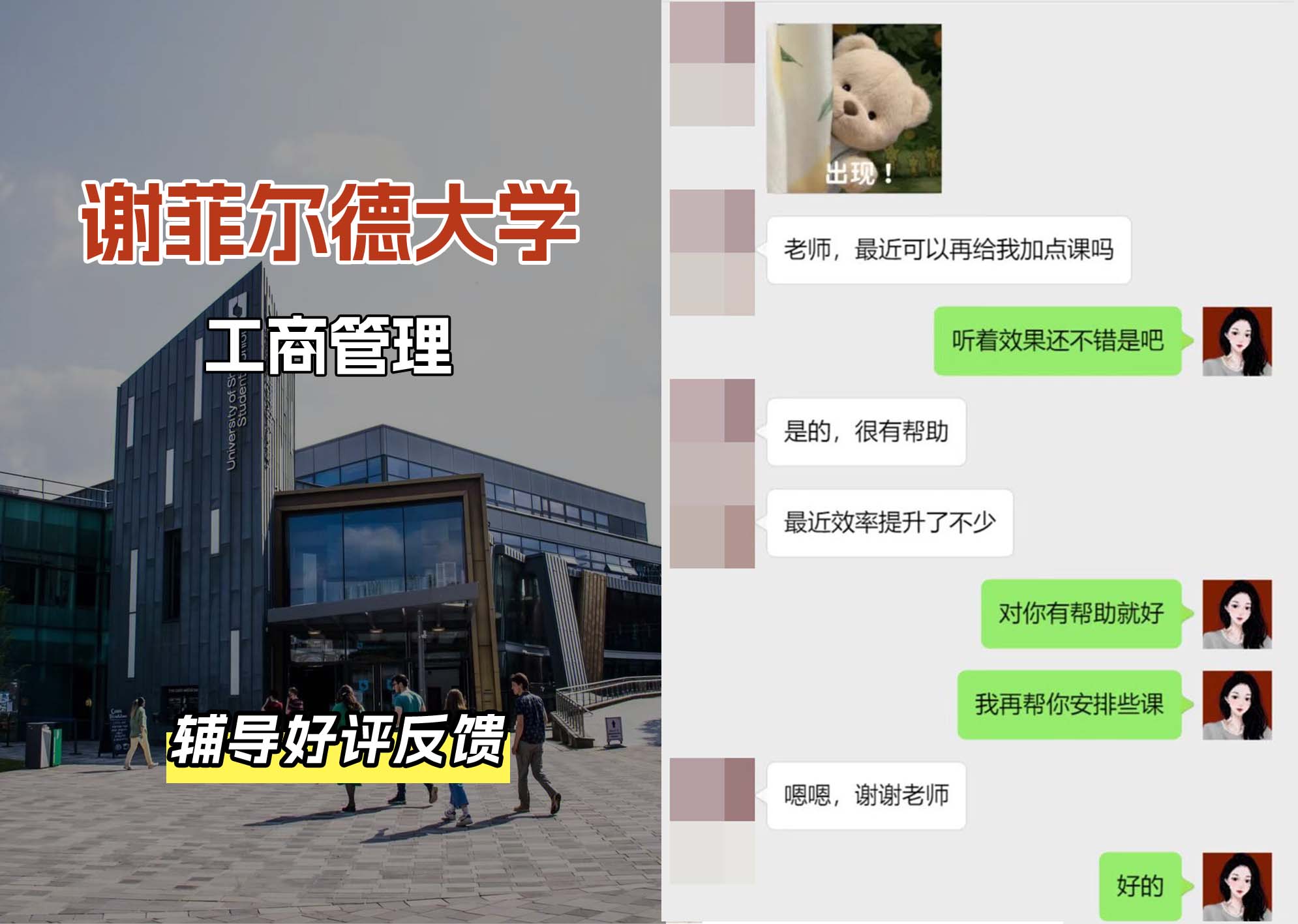 谢菲尔德大学谢大工商管理辅导好评反馈