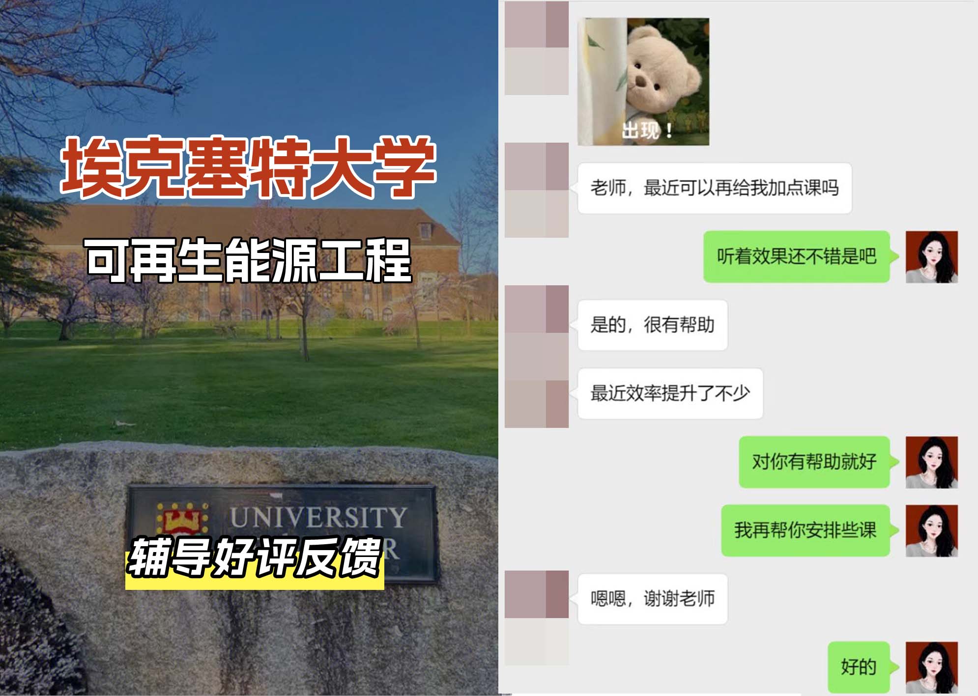 埃大埃克塞特大学可再生能源工程辅导好评反馈（二）