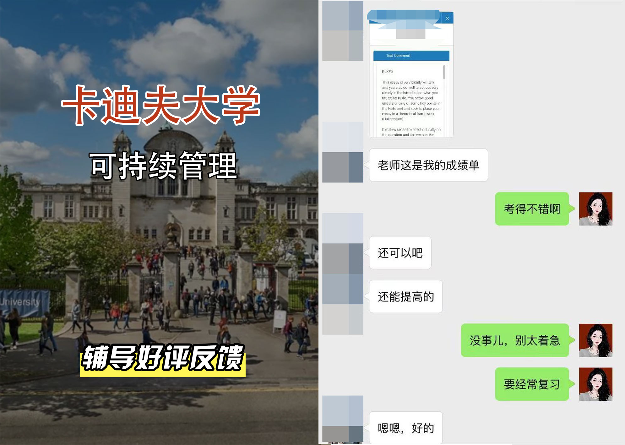 卡迪夫大学cardiff可持续管理辅导好评反馈