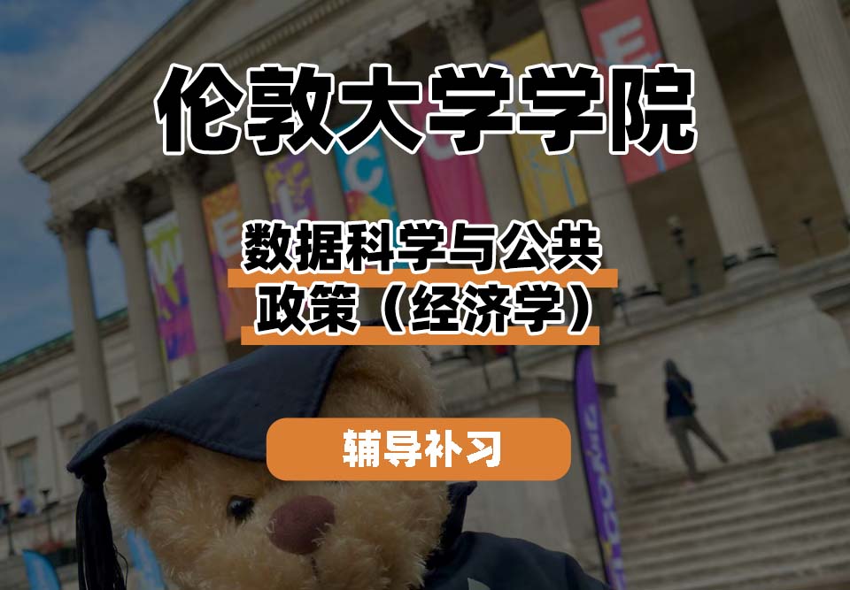 伦敦大学学院UCL数据科学与公共政策（经济学）辅导补习补课