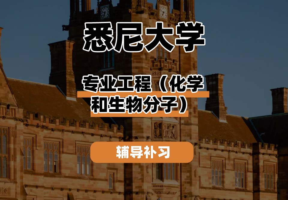 悉尼大学USYD悉大专业专业工程（化学和生物分子）辅导补习补课