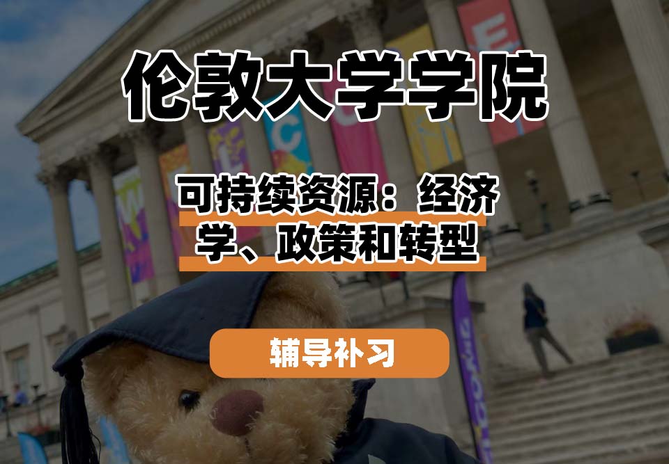 伦敦大学学院UCL可持续资源：经济学、政策和转型辅导补习补课