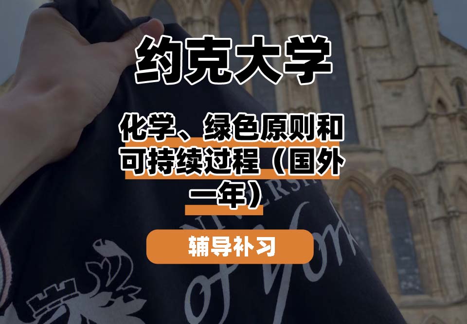 约克大学UOY化学、绿色原则和可持续过程（国外学习一年）辅导补习补课