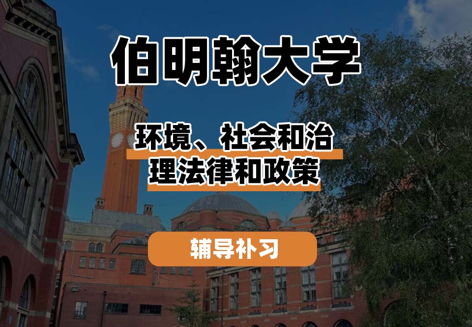 伯明翰大学UOB伯大环境、社会和治理法律和政策辅导补习补课