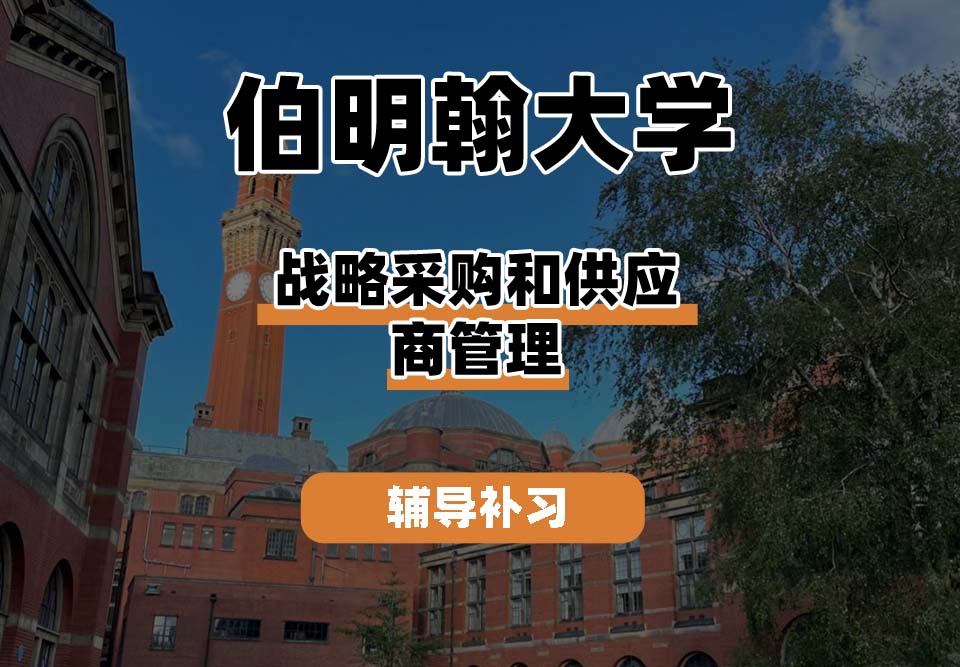 伯明翰大学UOB伯大战略采购和供应商管理辅导补习补课