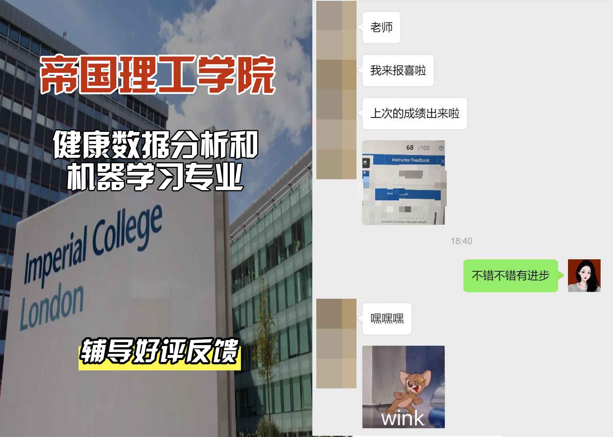 帝国理工IC健康数据分析和机器学习辅导好评反馈