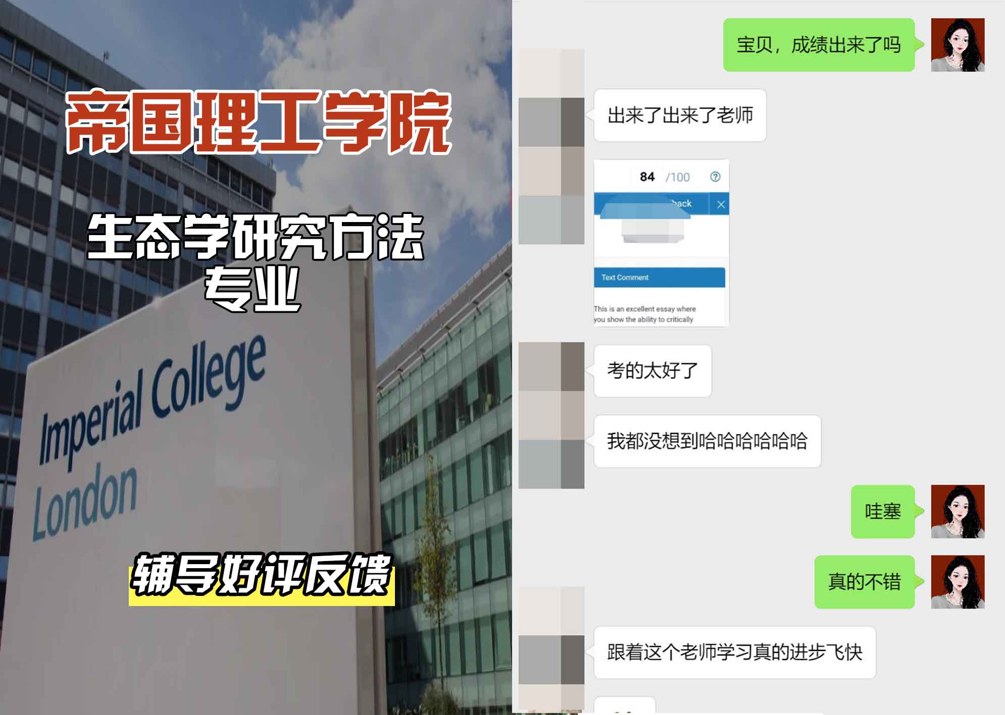 帝国理工IC生态学研究方法辅导好评反馈