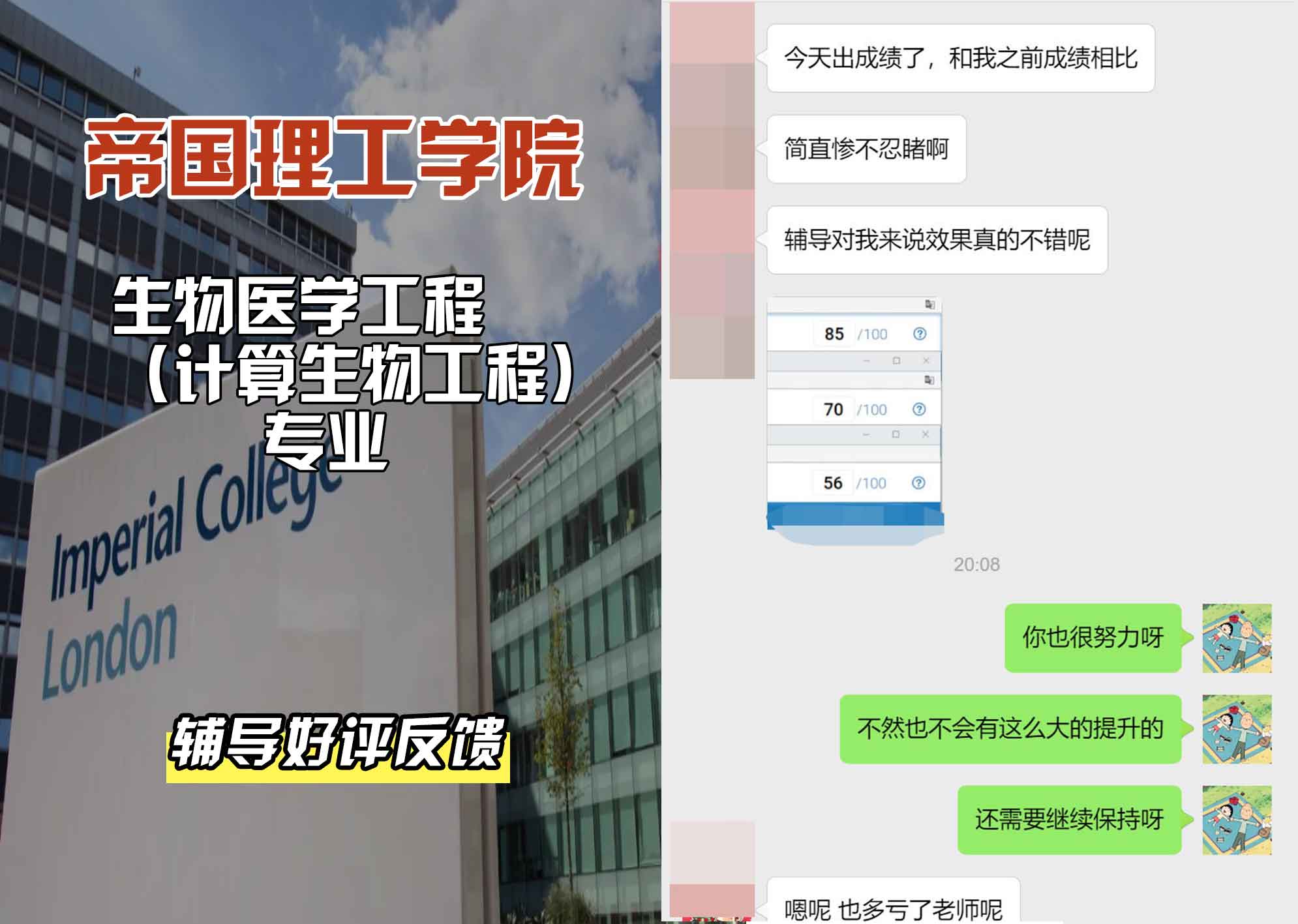 帝国理工IC生物医学工程（计算生物工程）辅导好评反馈