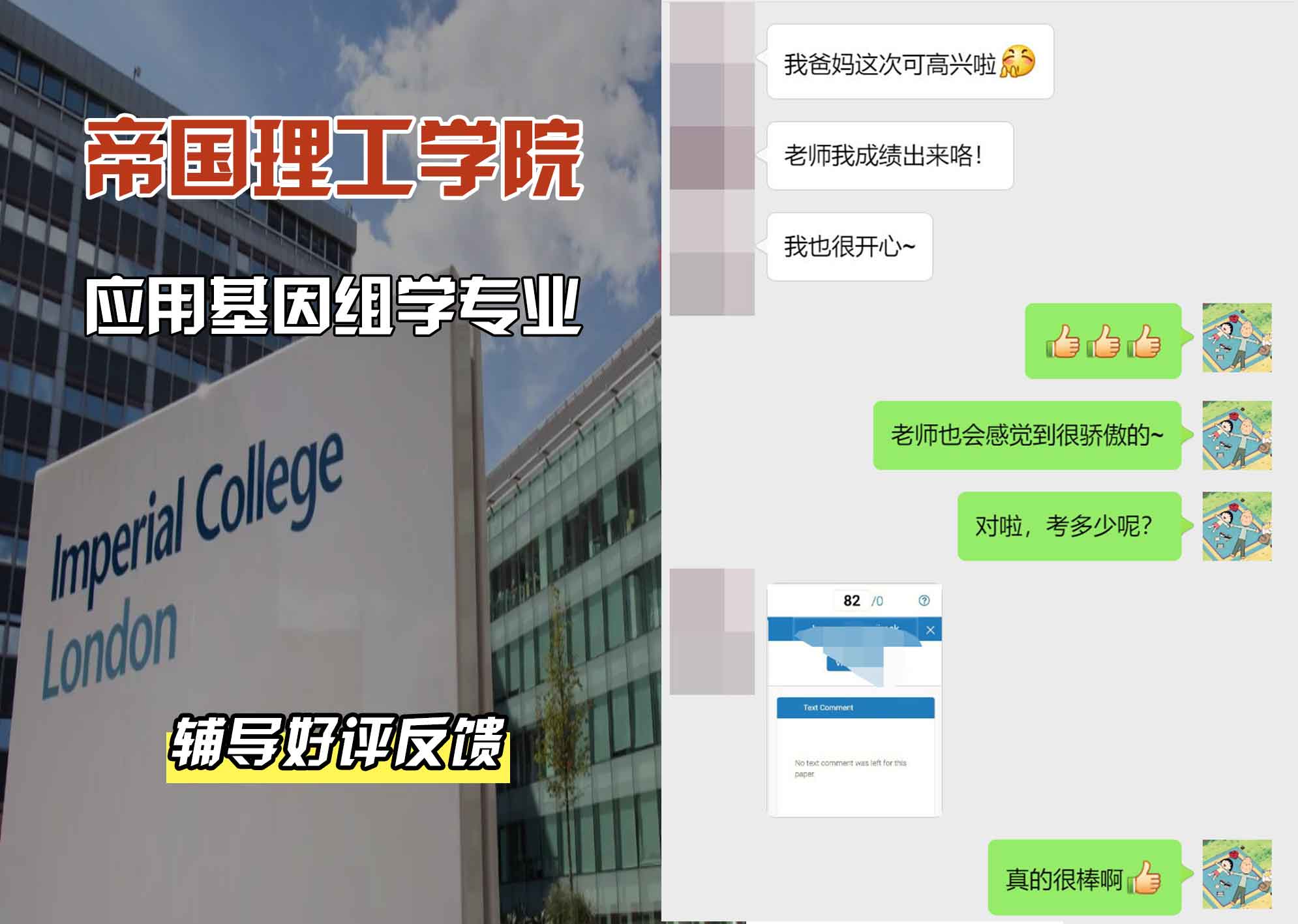 帝国理工IC应用基因组学辅导好评反馈