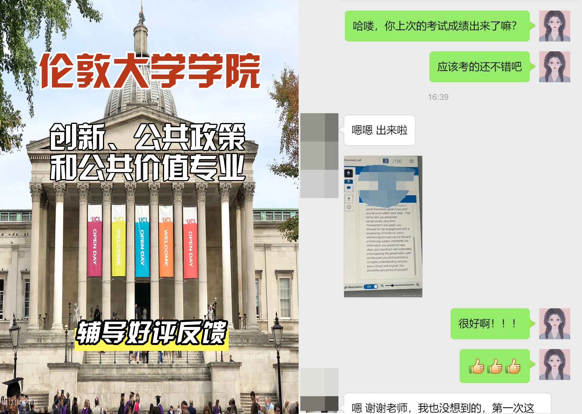 伦敦大学学院UCL创新、公共政策和公共价值辅导好评反馈