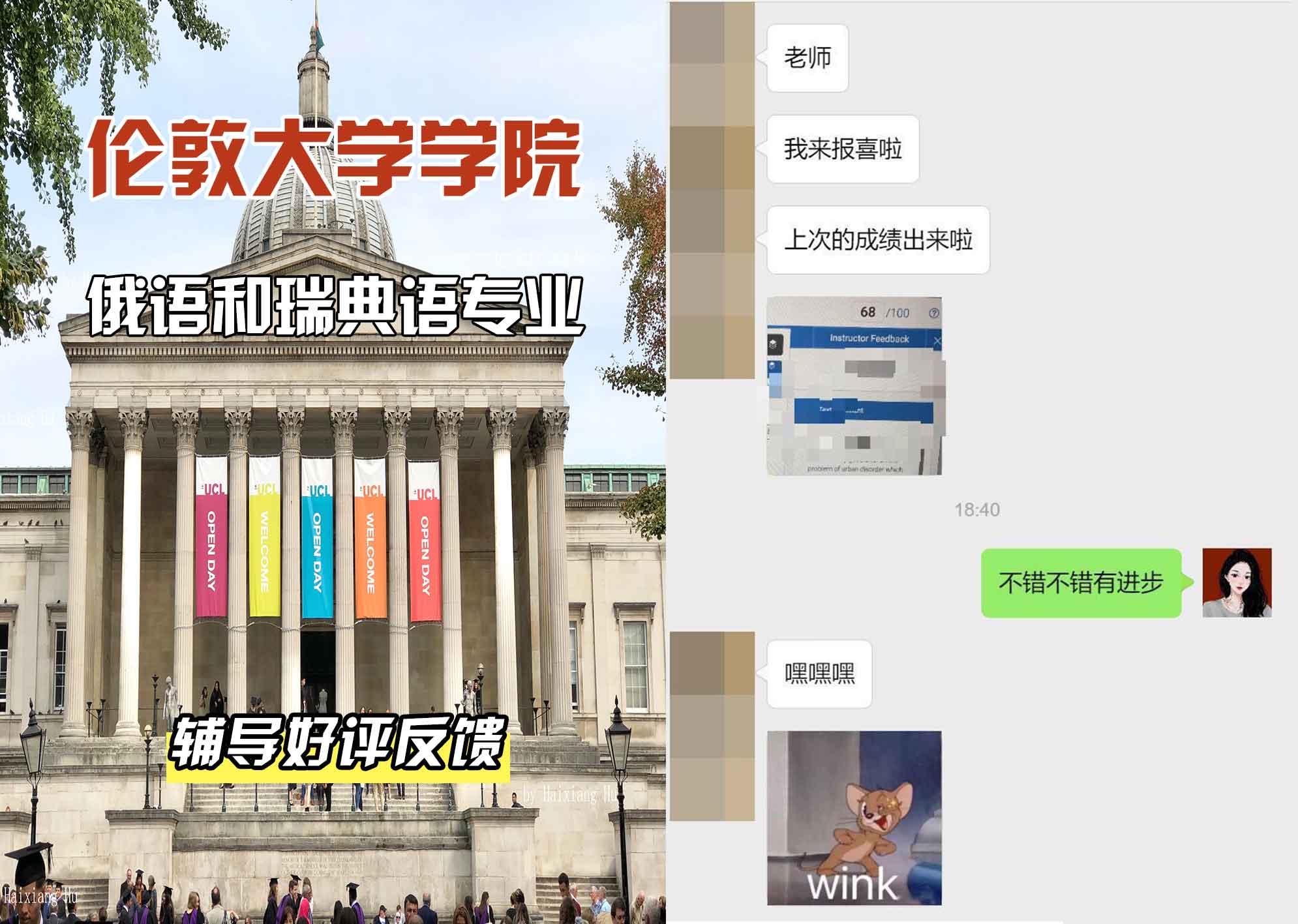 伦敦大学学院UCL俄语和瑞典语辅导好评反馈