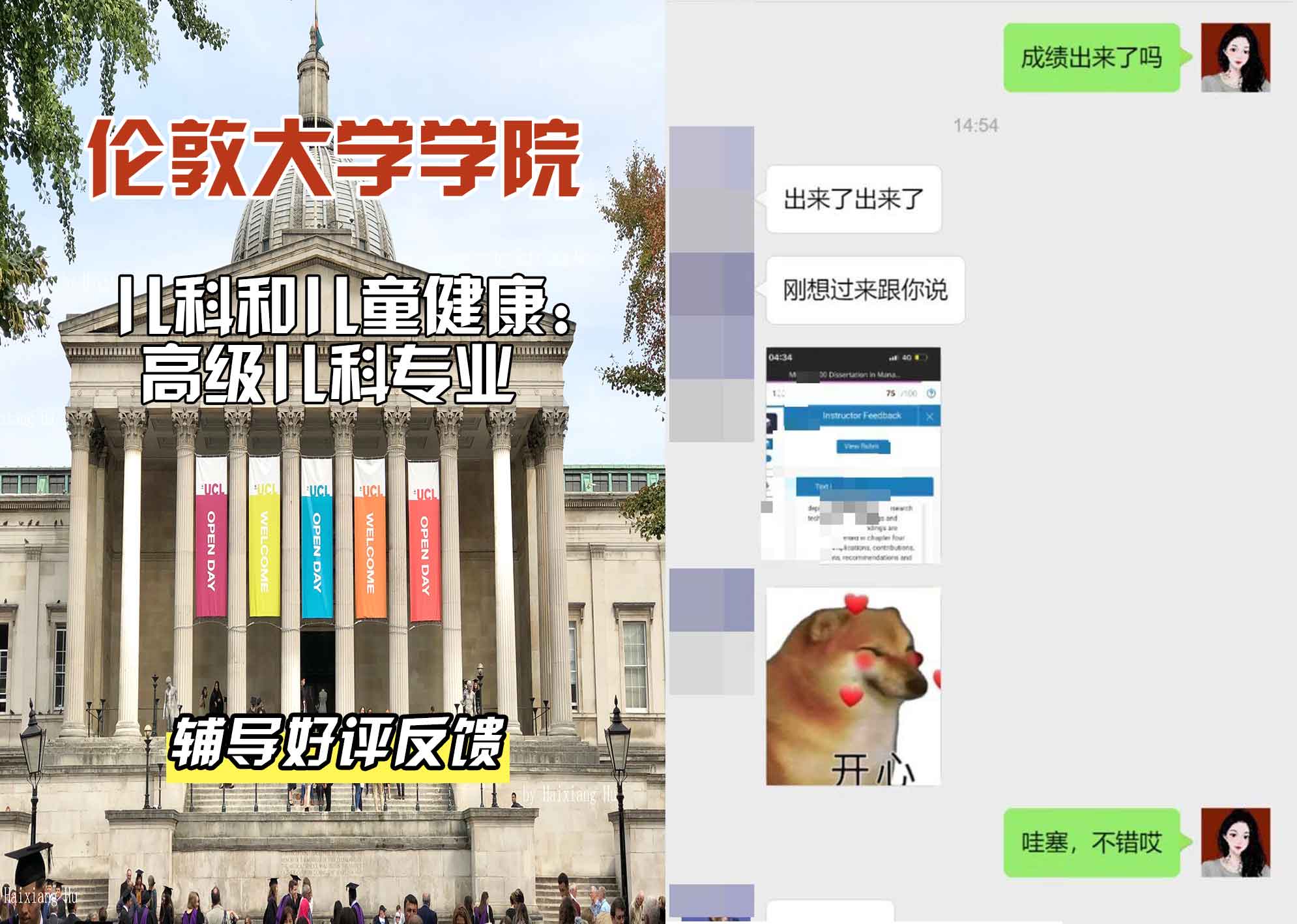 伦敦大学学院UCL儿科和儿童健康：高级儿科辅导好评反馈