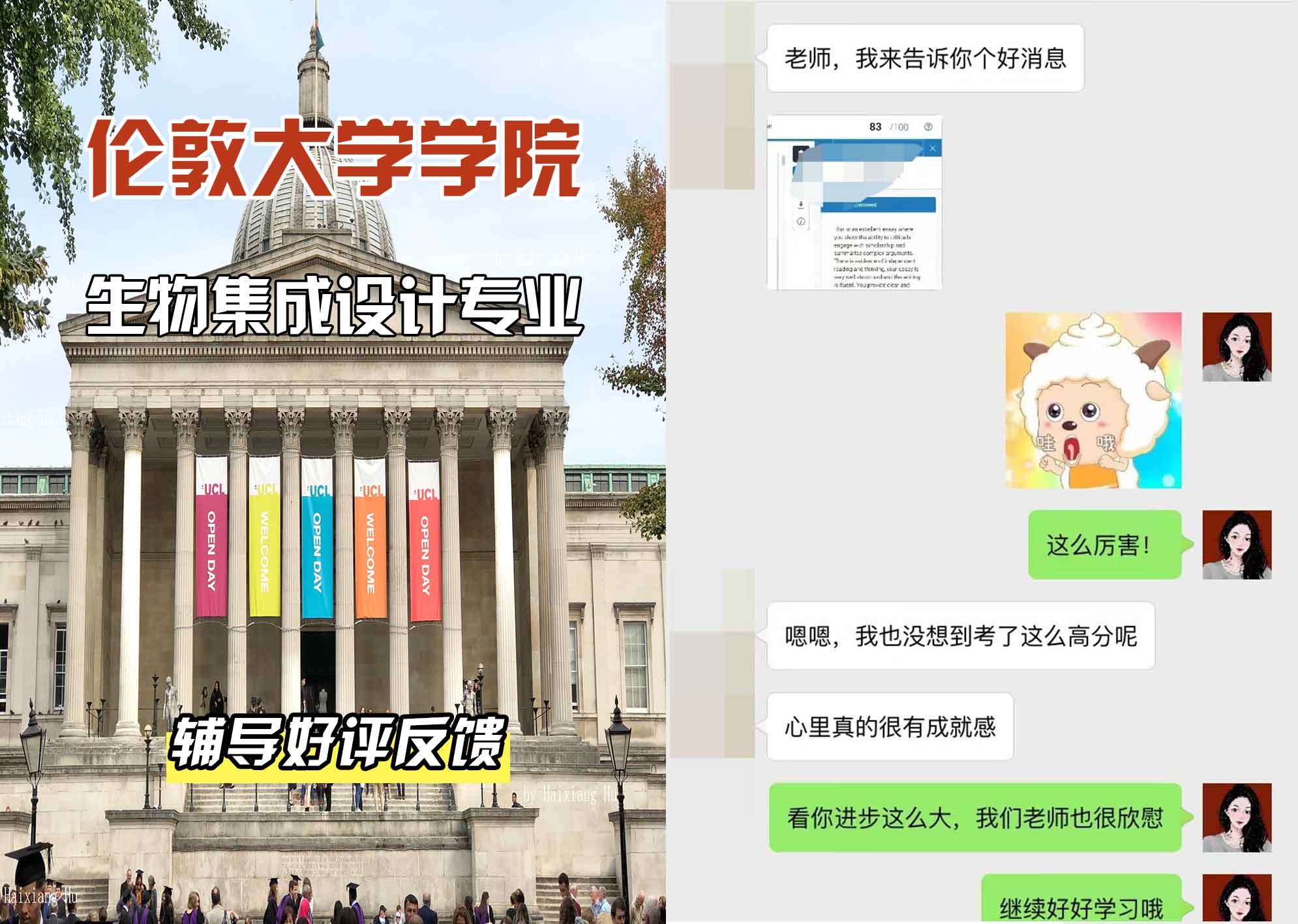 伦敦大学学院UCL生物集成设计辅导好评反馈