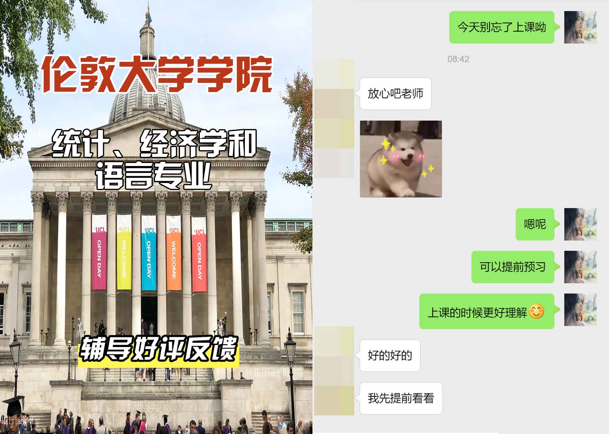 伦敦大学学院UCL统计、经济学和语言辅导好评反馈