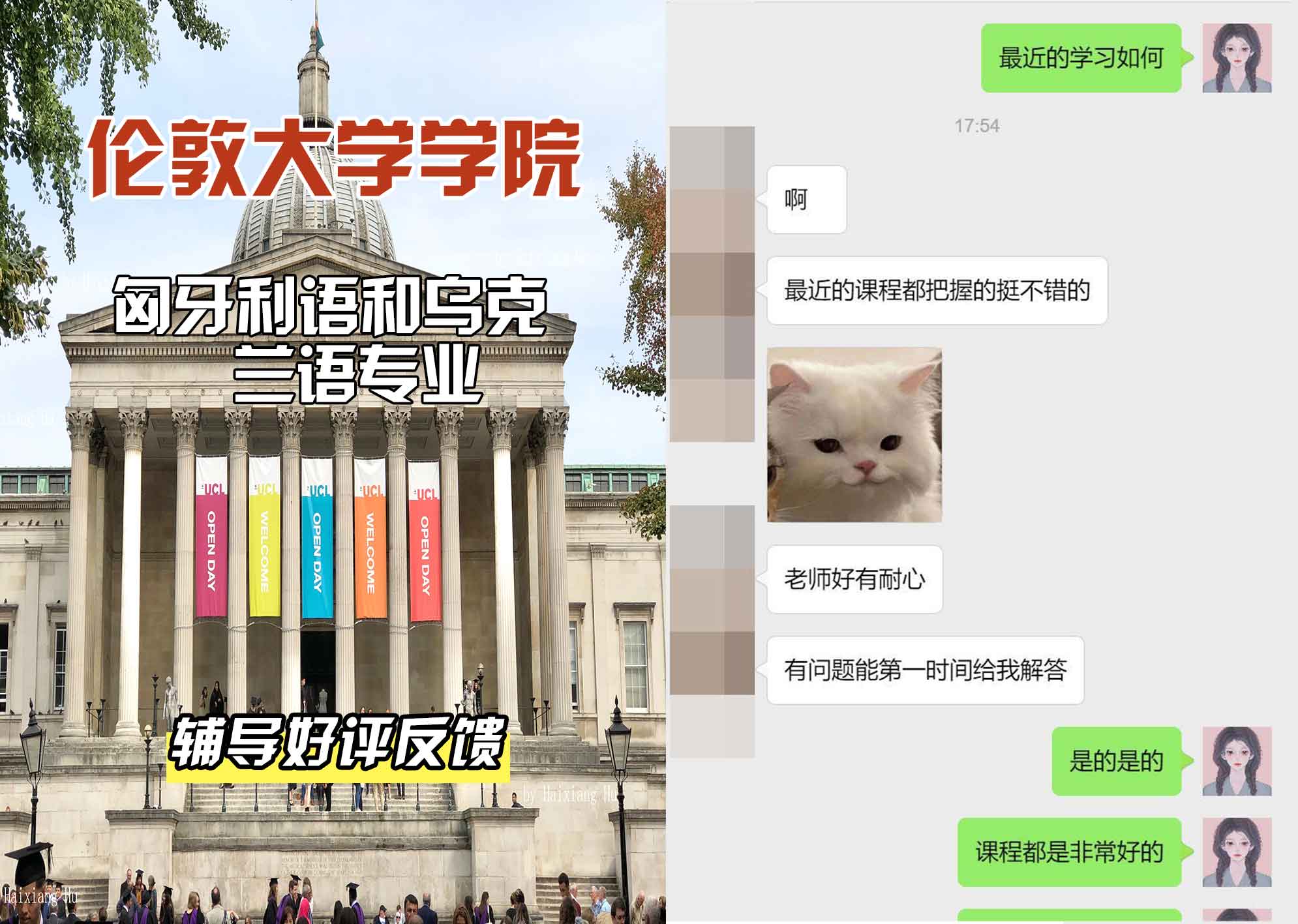 伦敦大学学院UCL匈牙利语和乌克兰语辅导好评反馈