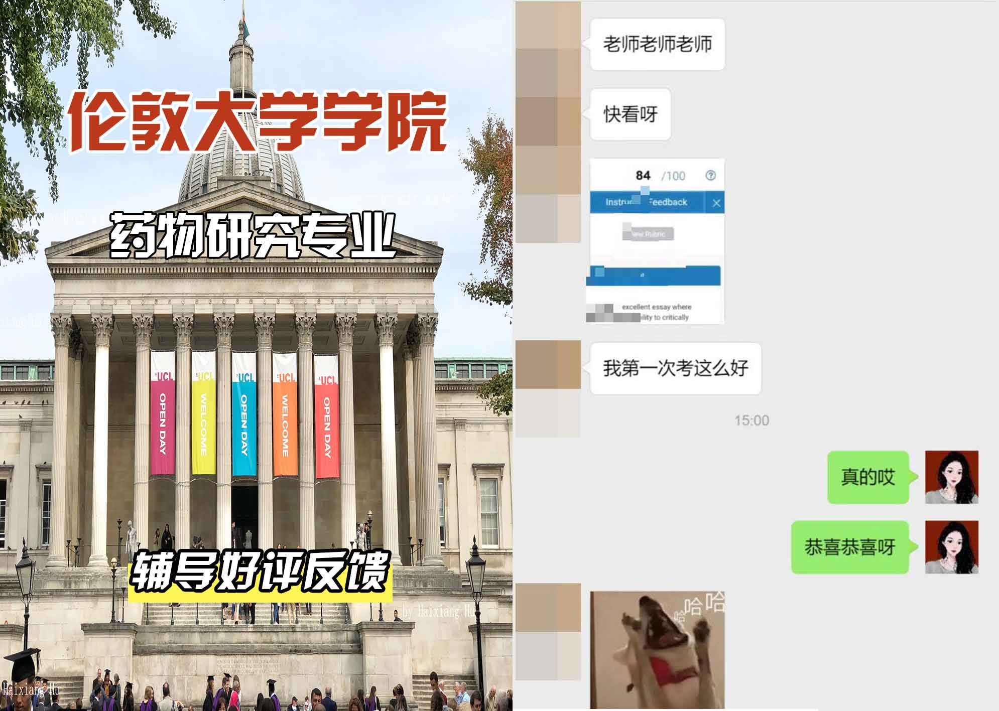 伦敦大学学院UCL药物研究辅导好评反馈