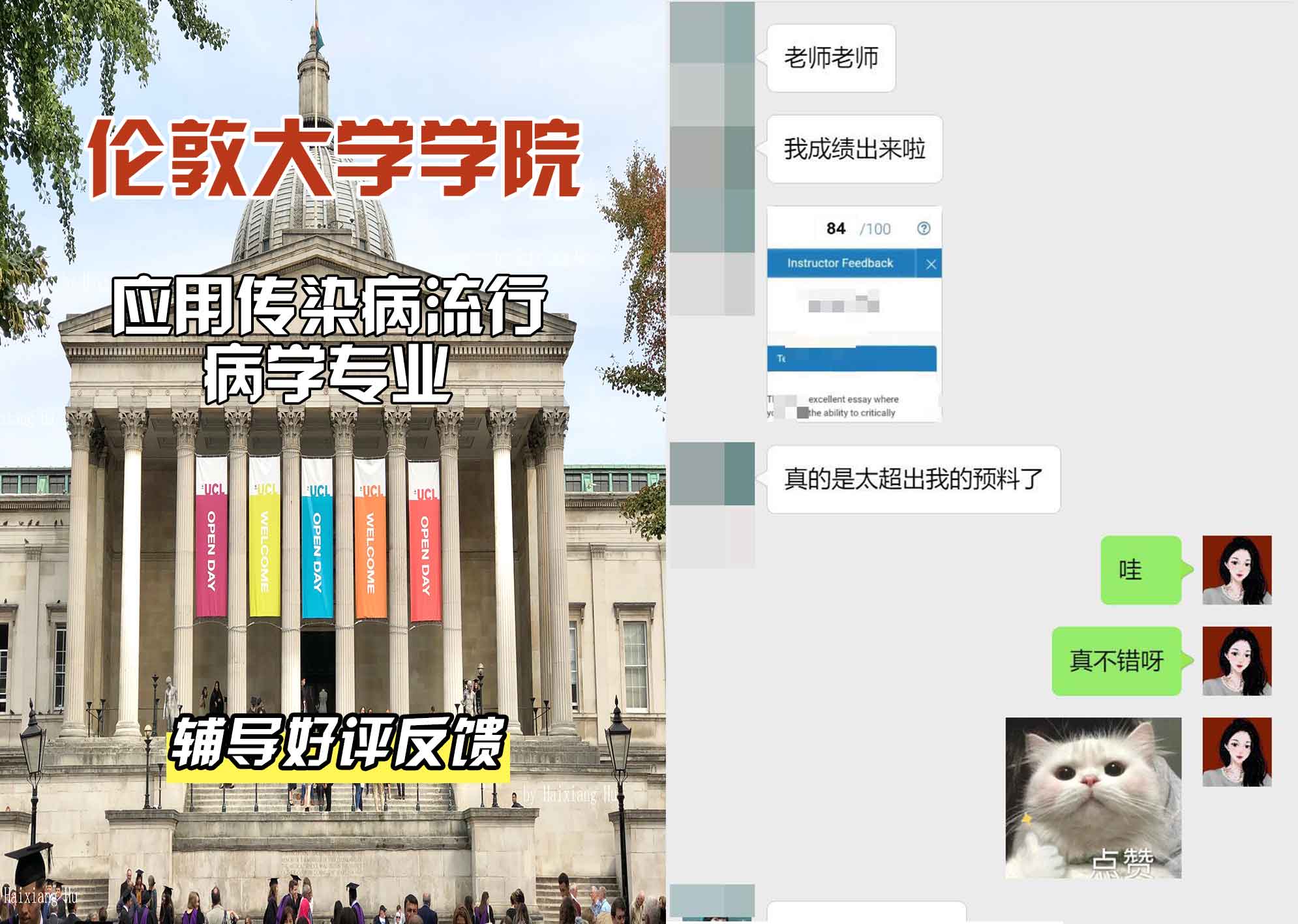 伦敦大学学院UCL应用传染病流行病学辅导好评反馈