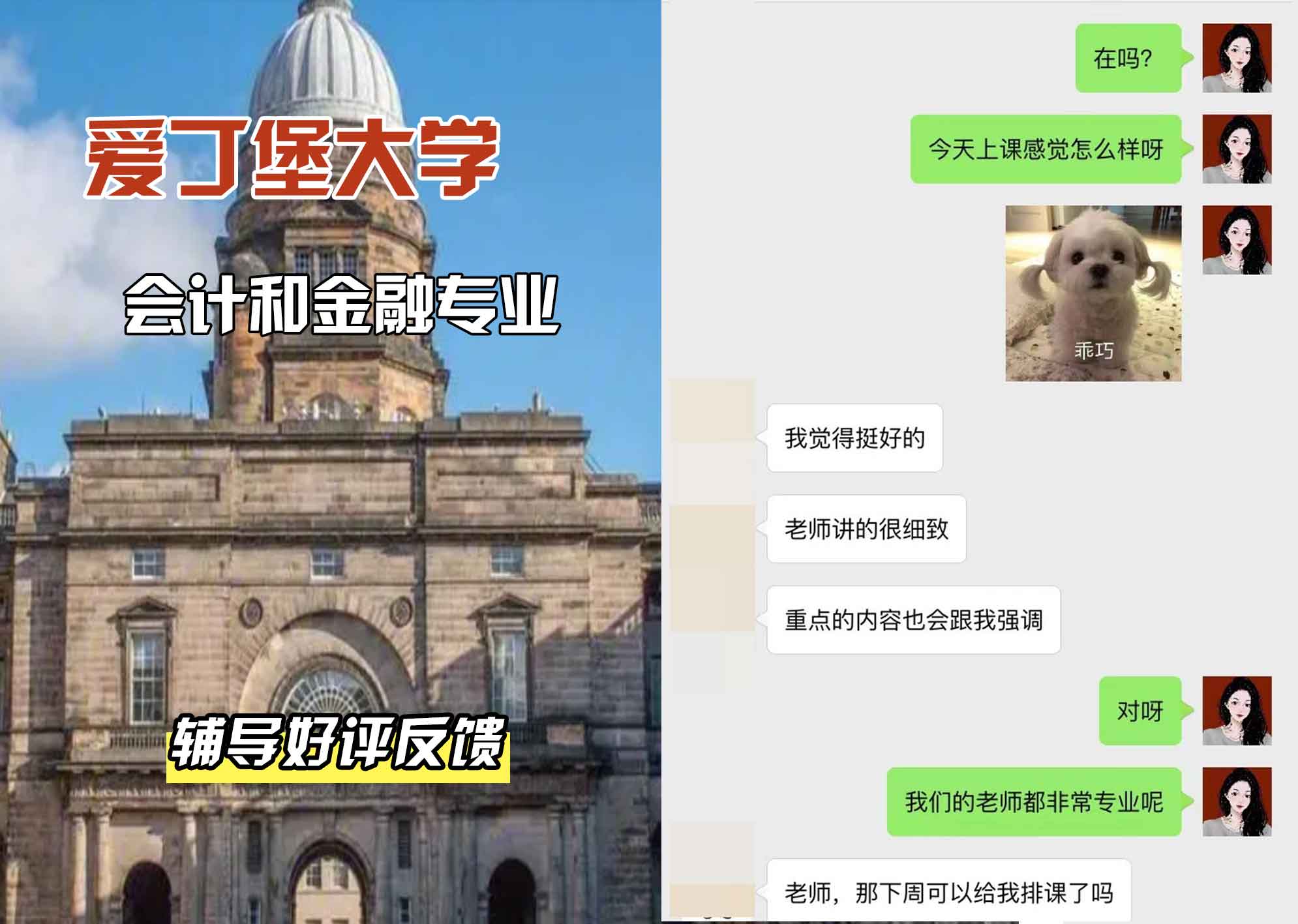 爱丁堡大学爱大会计和金融辅导好评反馈
