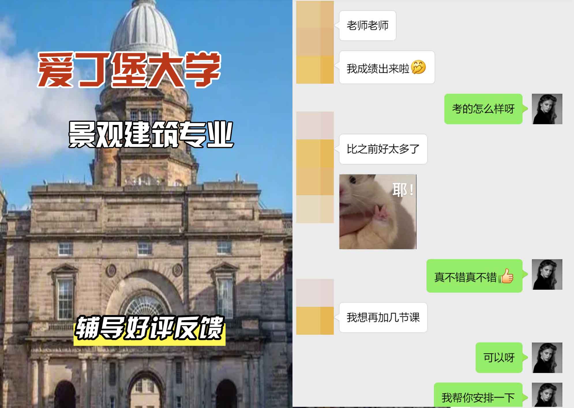 爱丁堡大学爱大景观建筑辅导好评反馈