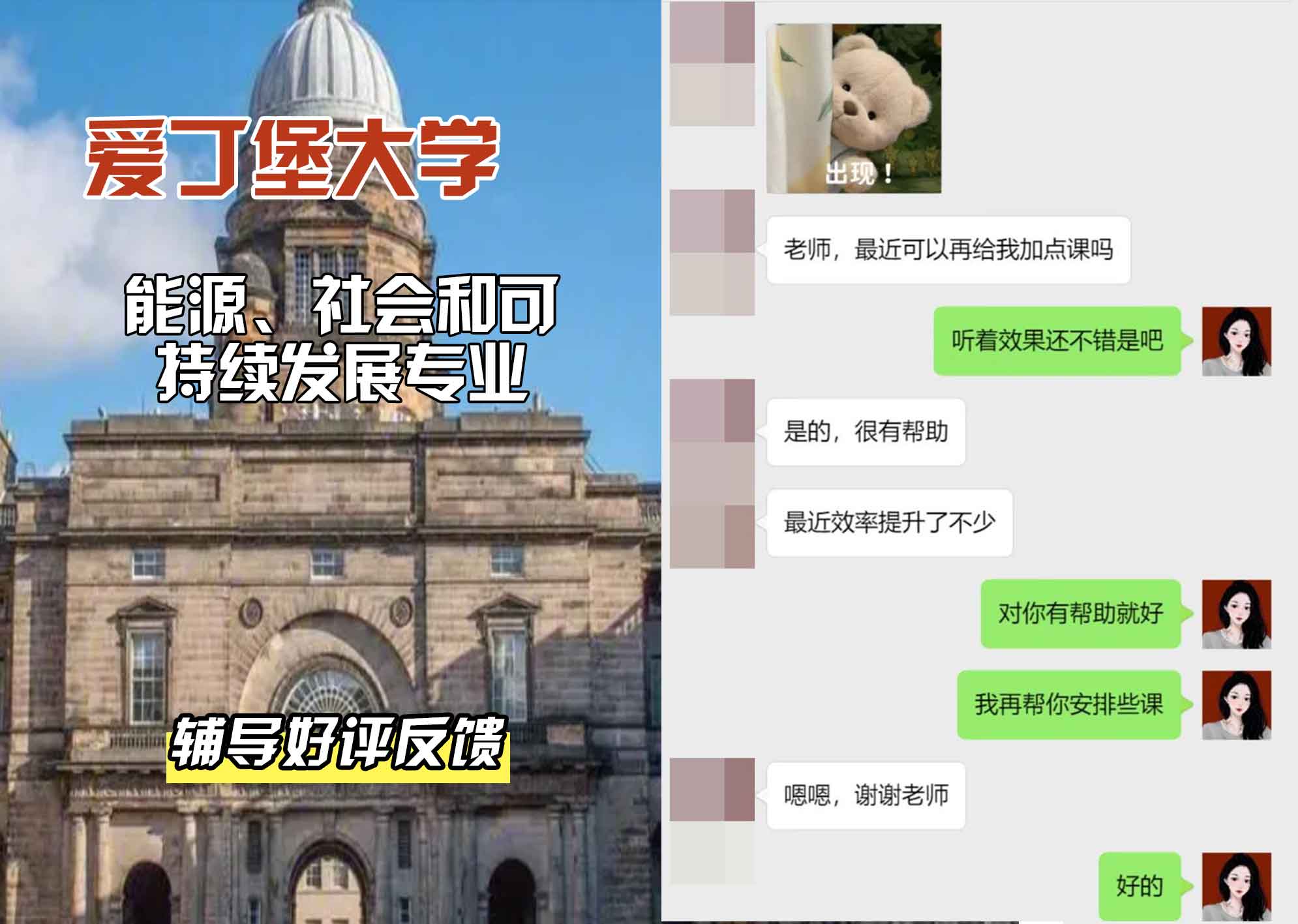 爱丁堡大学爱大能源、社会和可持续发展辅导好评反馈