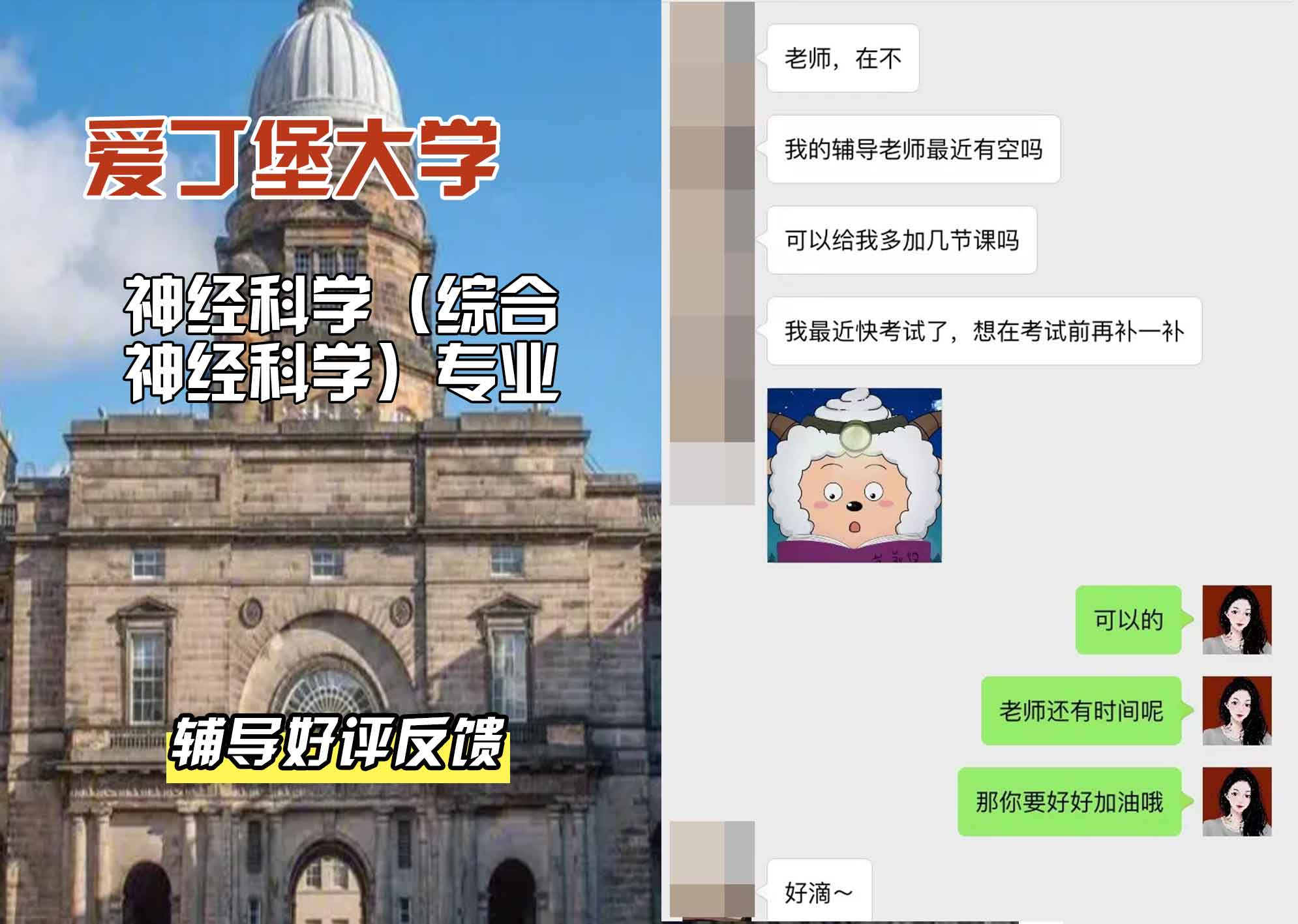 爱丁堡大学爱大神经科学（综合神经科学）辅导好评反馈