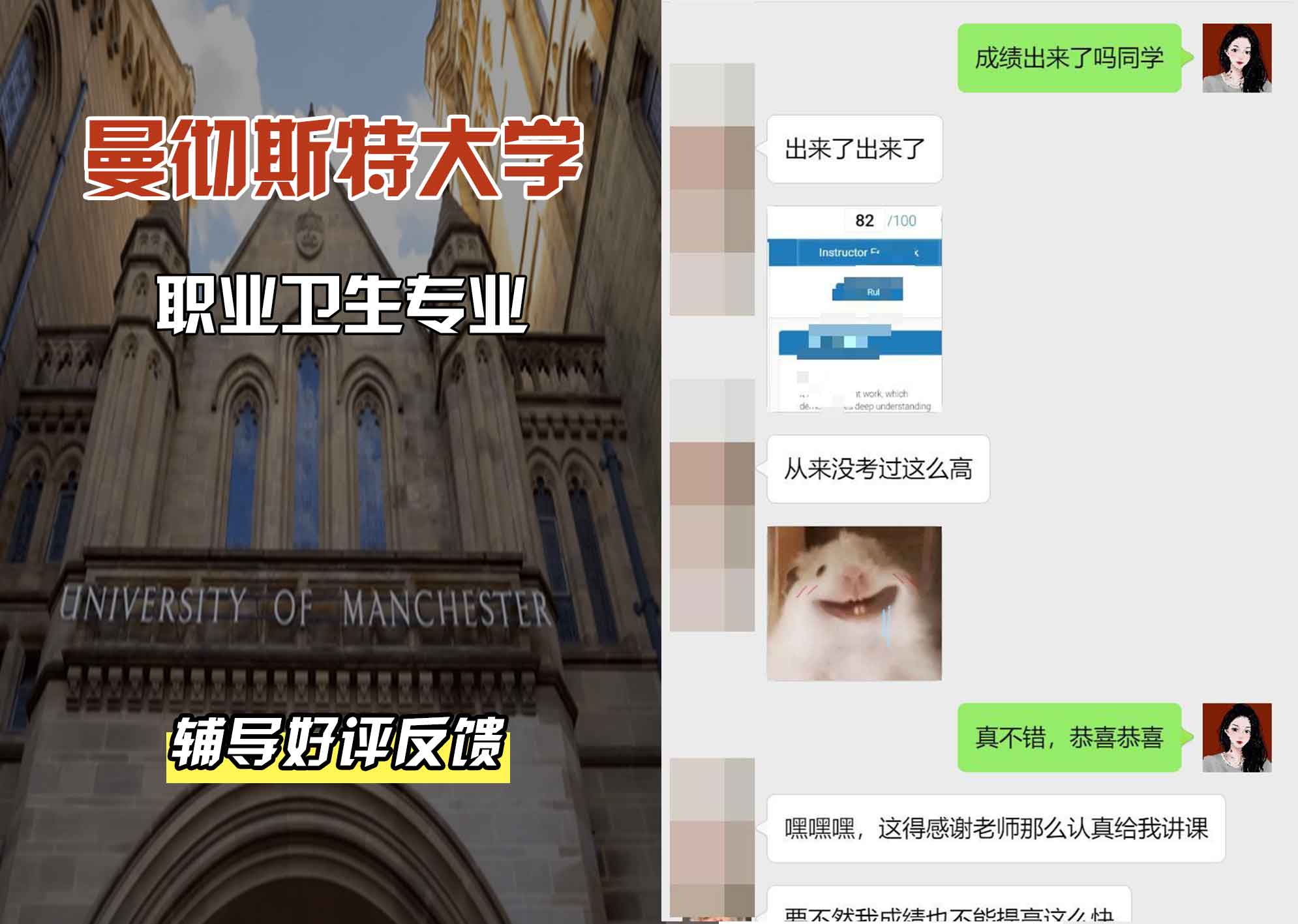 曼彻斯特大学曼大职业卫生辅导好评反馈