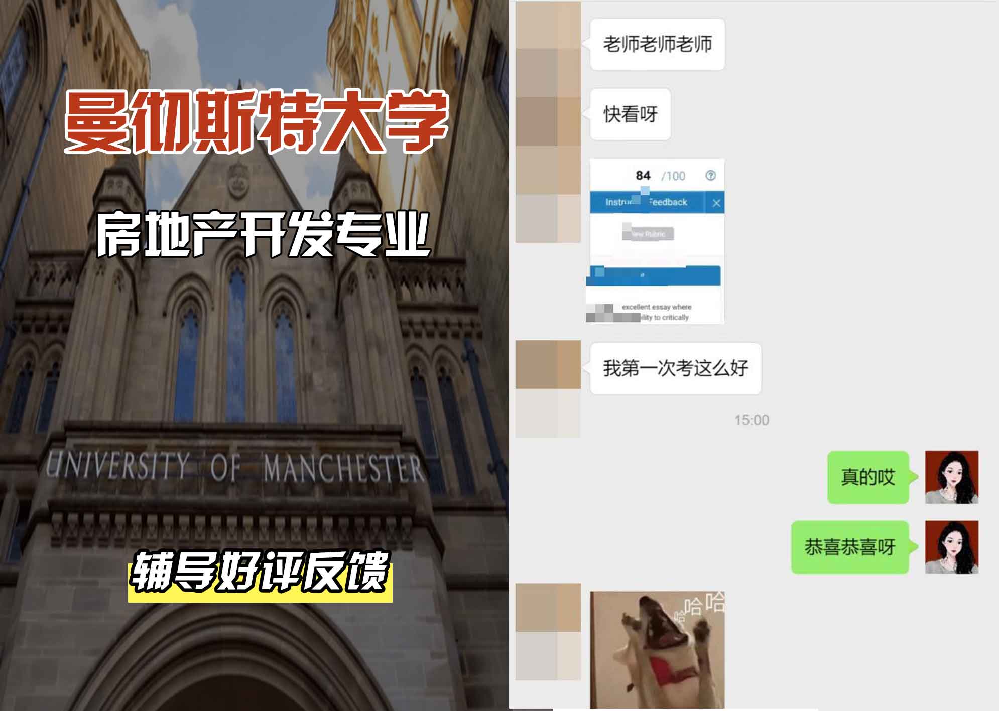 曼彻斯特大学曼大房地产开发辅导好评反馈