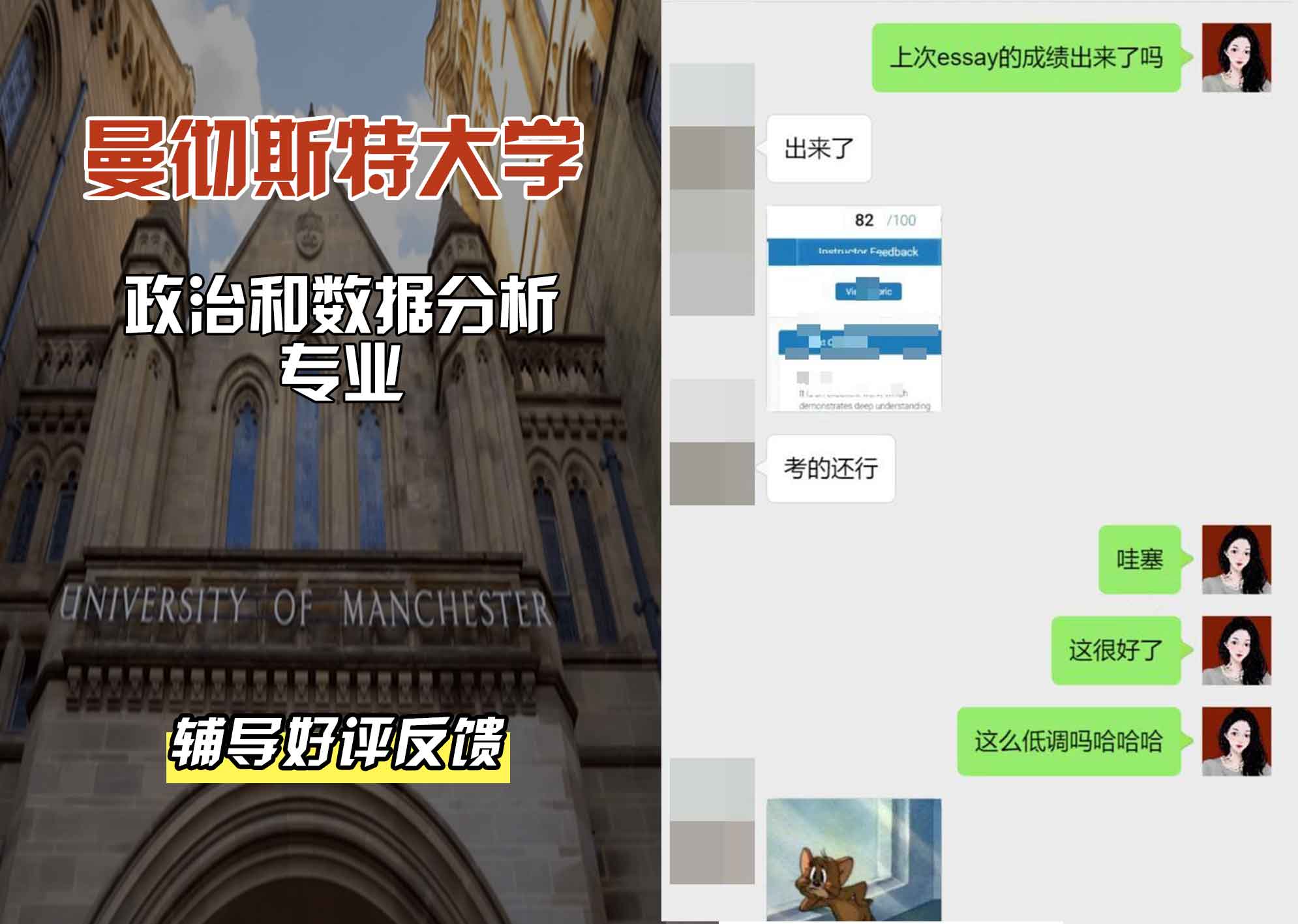 曼彻斯特大学曼大政治和数据分析辅导好评反馈