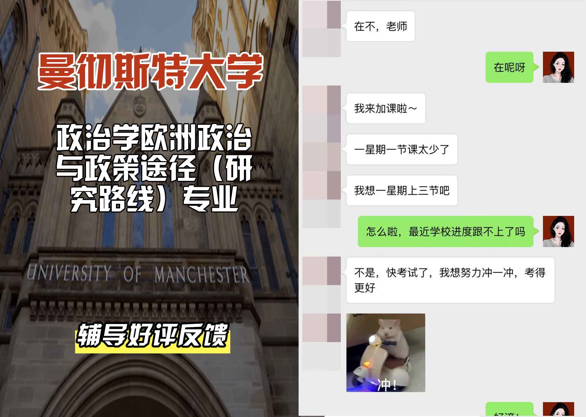 曼彻斯特大学曼大政治学欧洲政治与政策途径（研究路线）辅导好评反馈