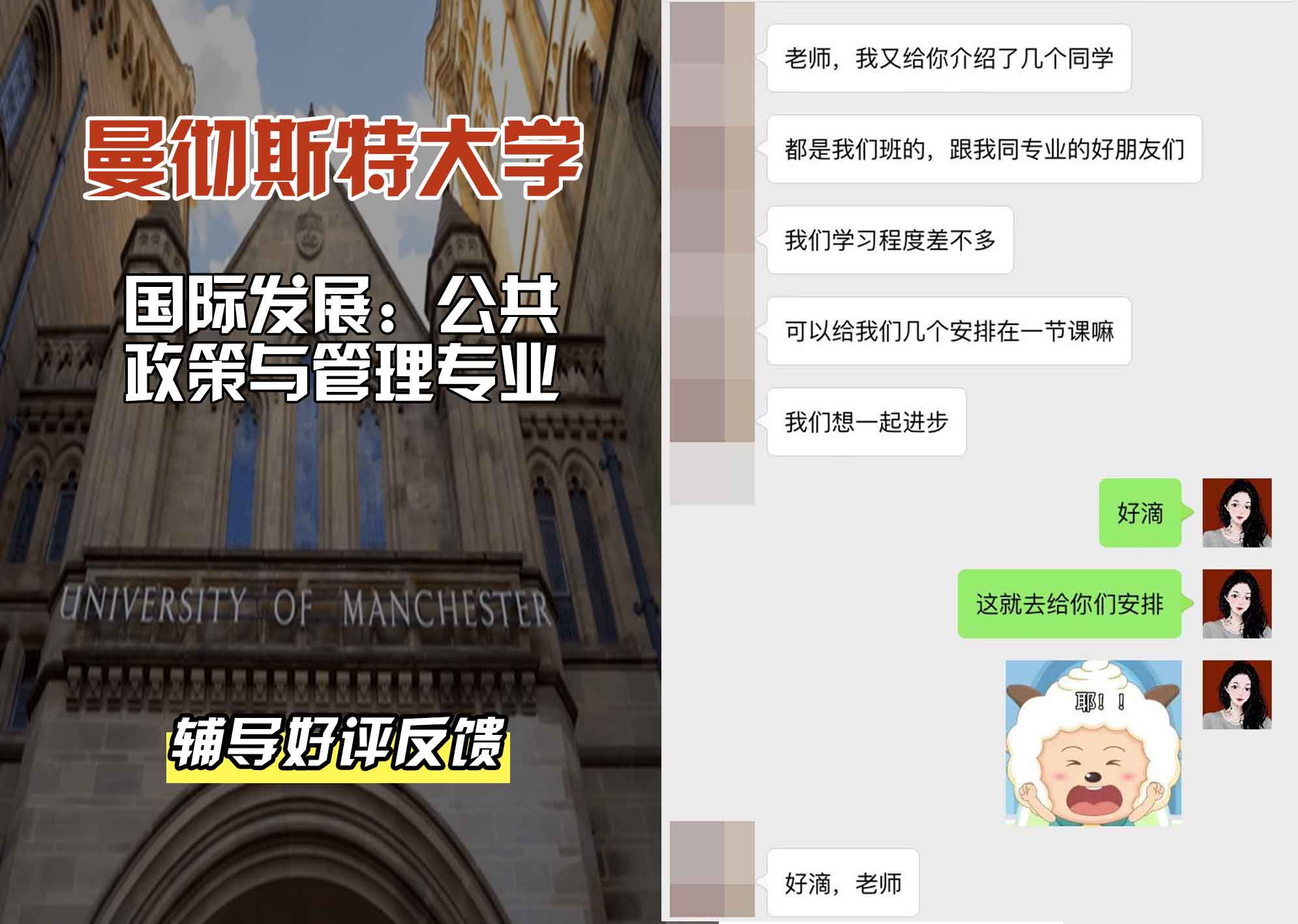曼彻斯特大学曼大国际发展：公共政策与管理辅导好评反馈