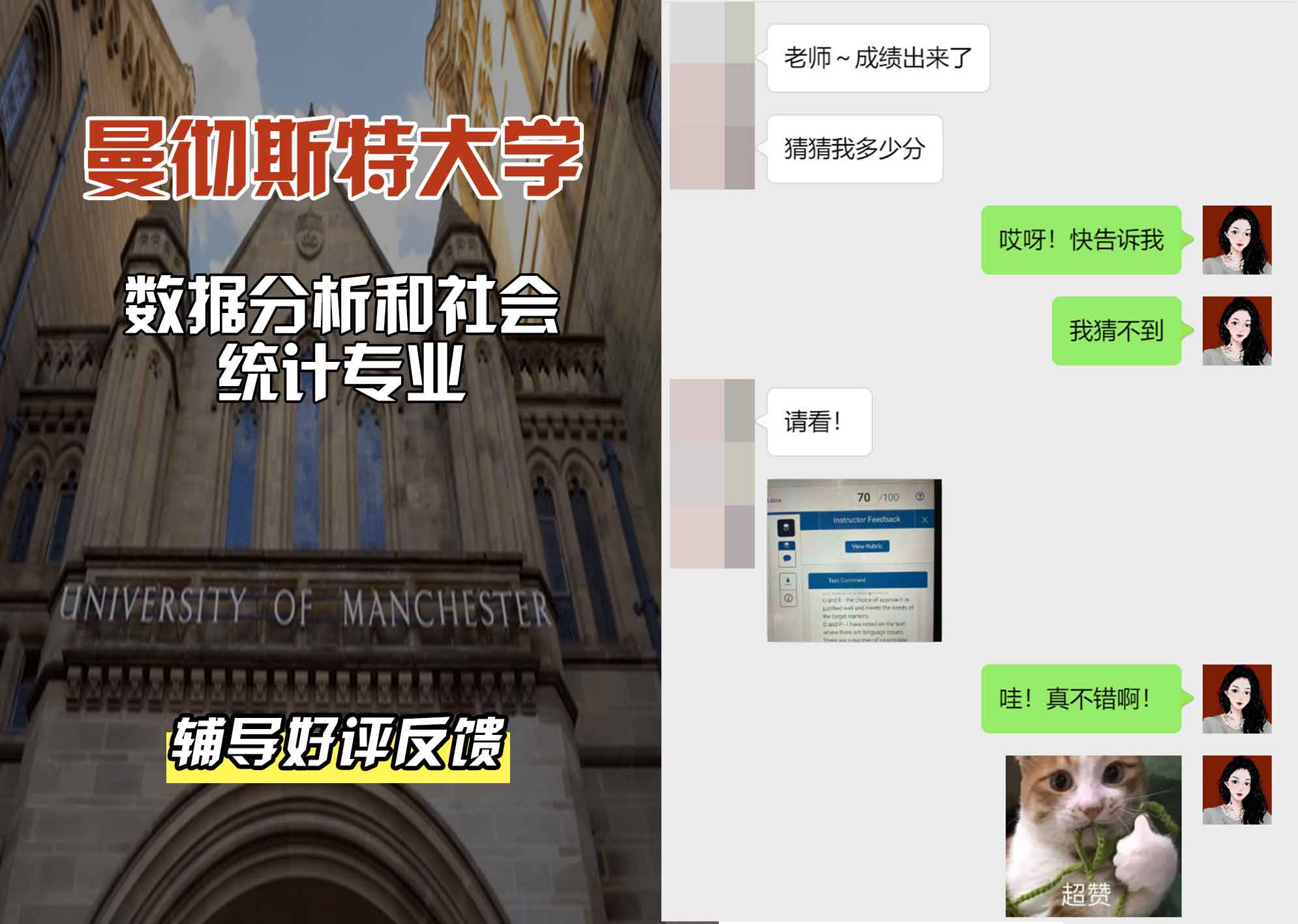 曼彻斯特大学曼大数据分析和社会统计辅导好评反馈