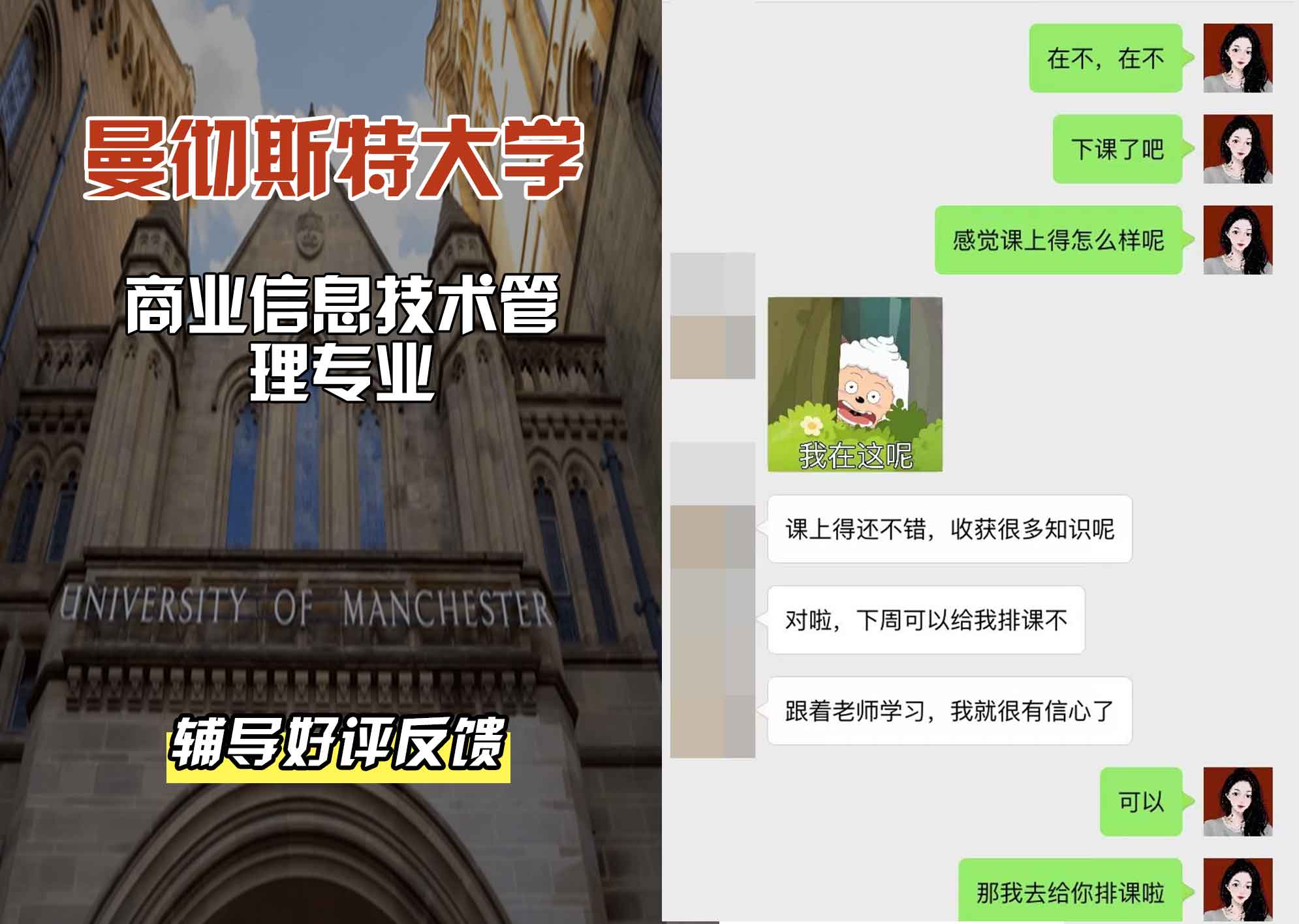 曼彻斯特大学曼大商业信息技术管理辅导好评反馈