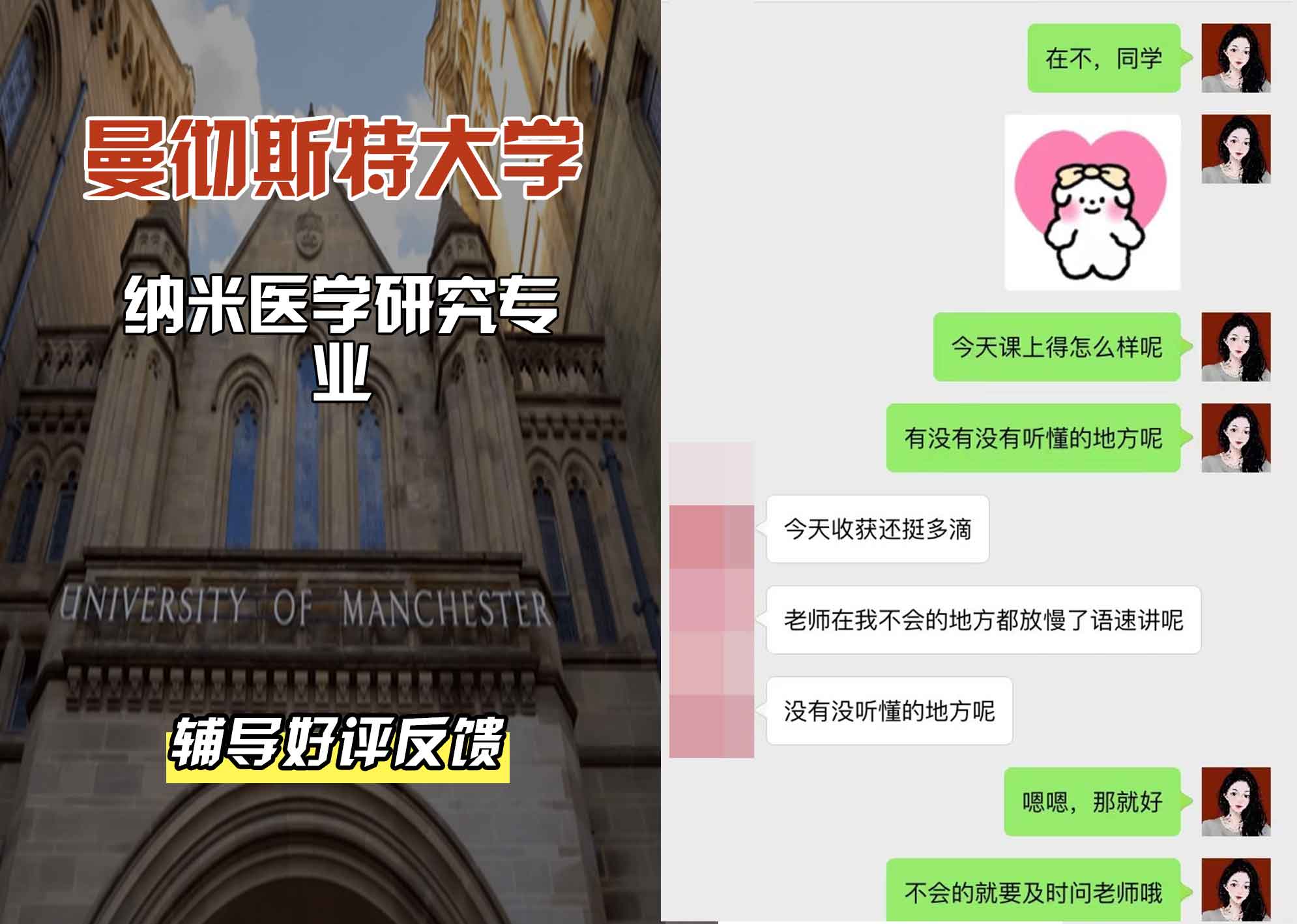曼彻斯特大学曼大纳米医学研究辅导好评反馈