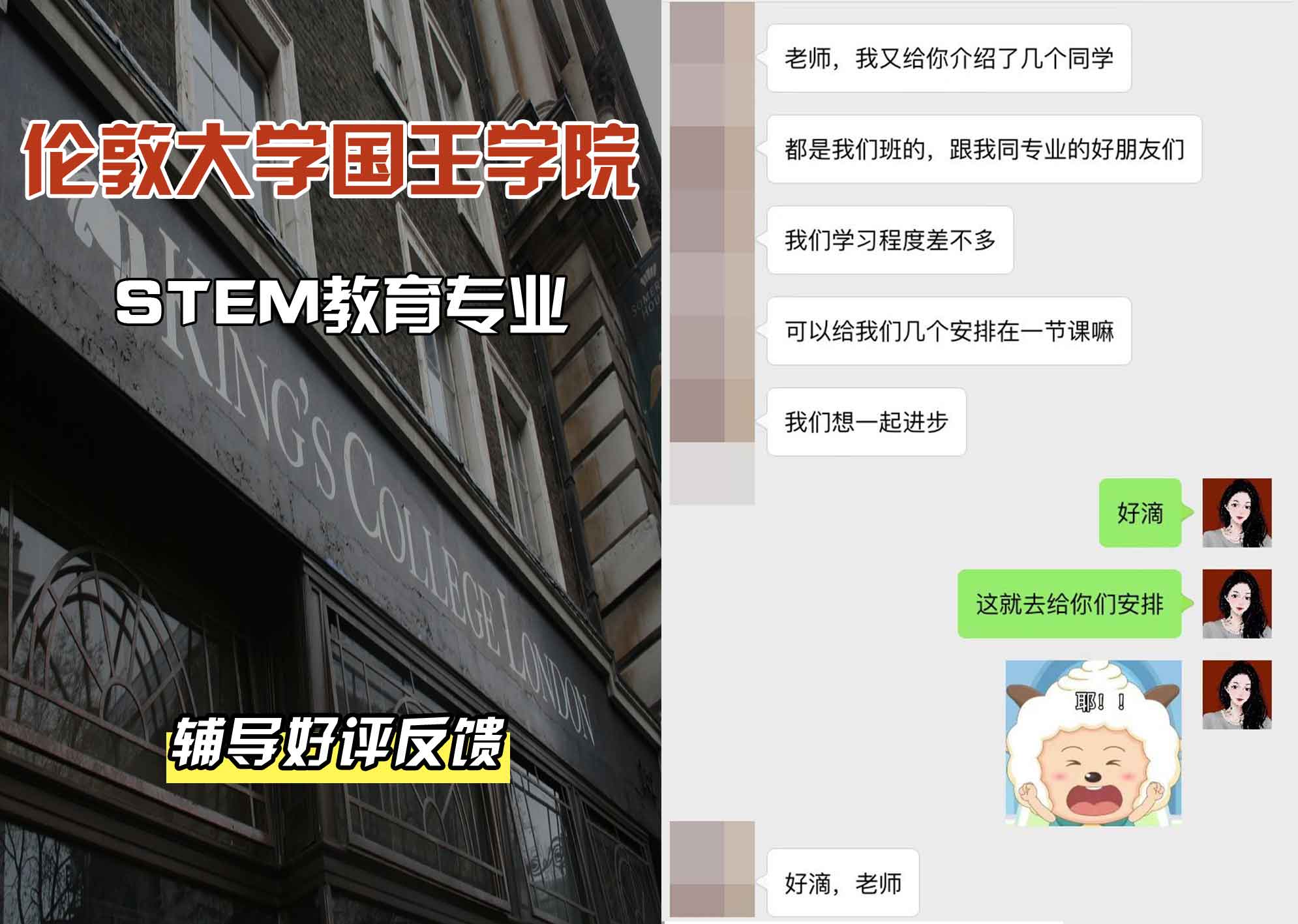 国王学院KCLSTEM教育辅导好评反馈