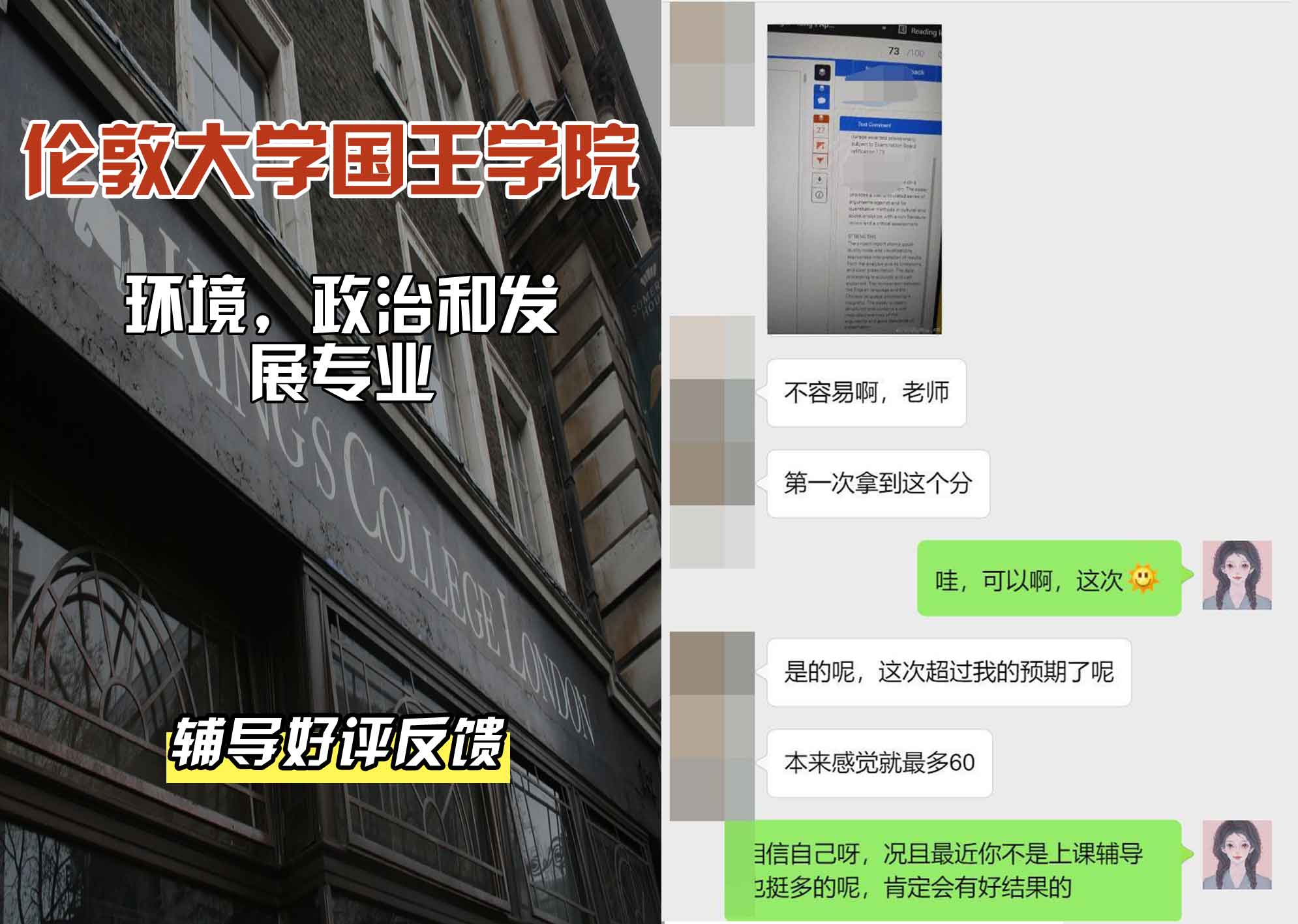 国王学院KCL环境、政治与发展辅导好评反馈