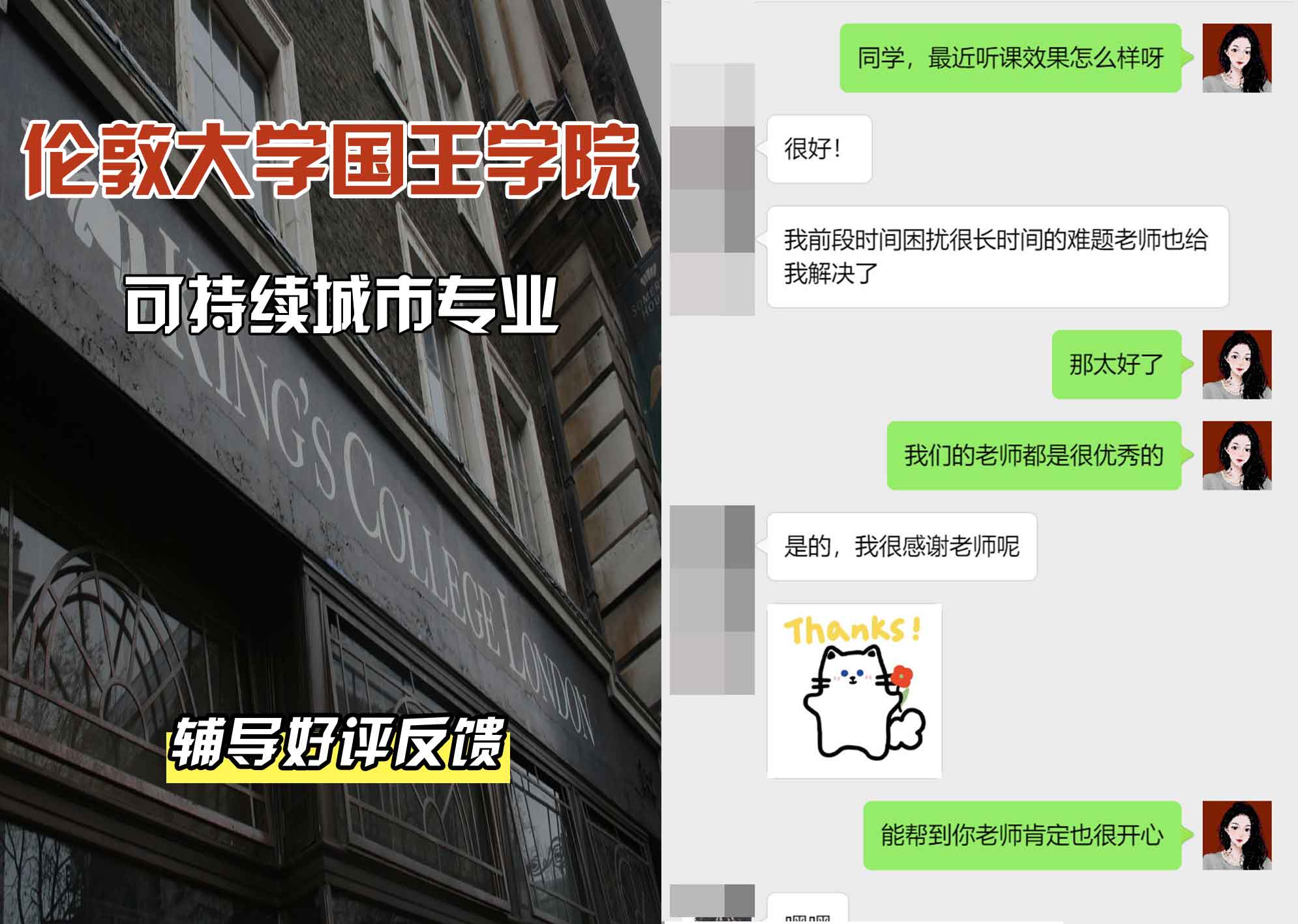 国王学院KCL可持续城市辅导好评反馈