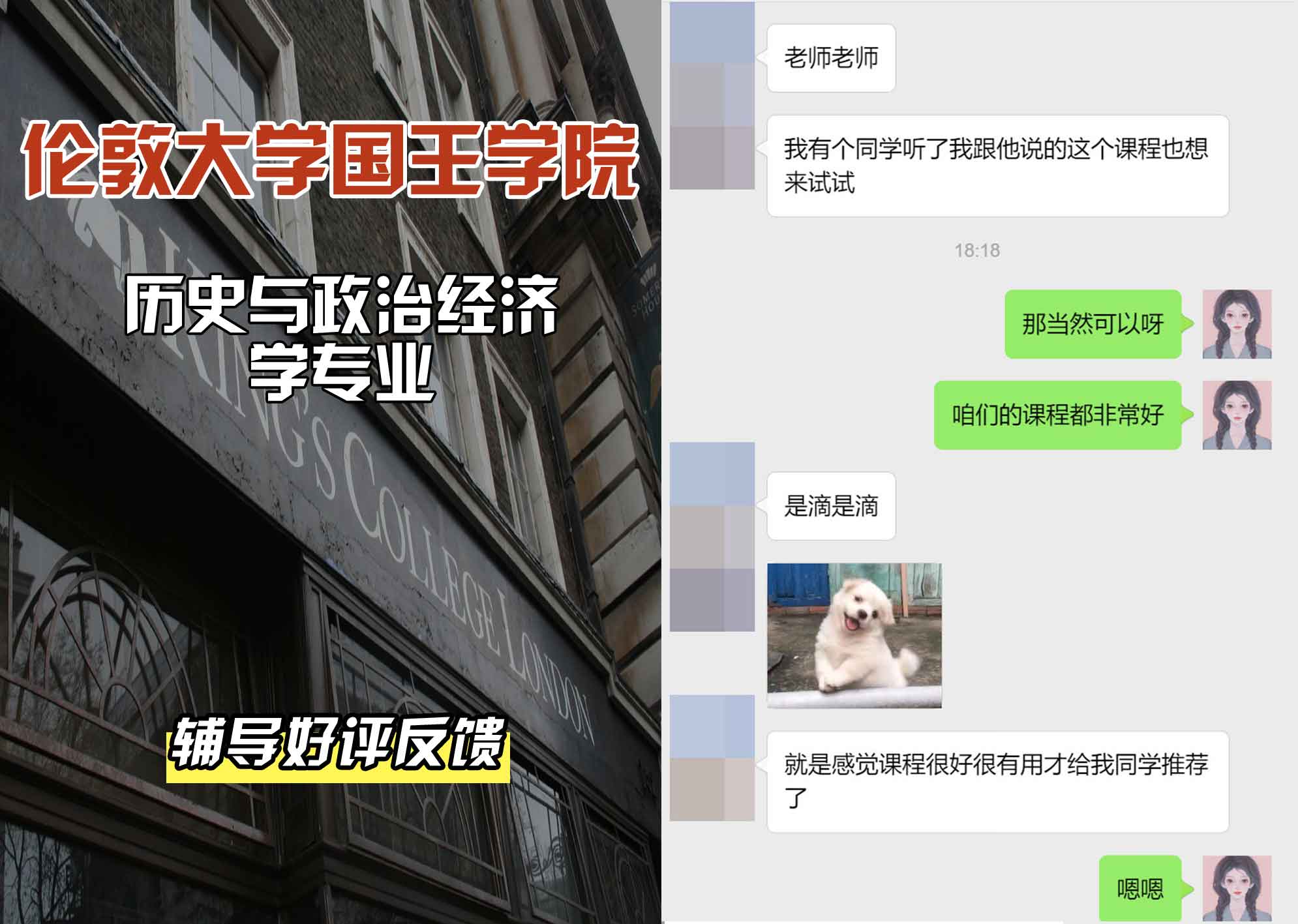 国王学院KCL历史与政治经济学辅导好评反馈