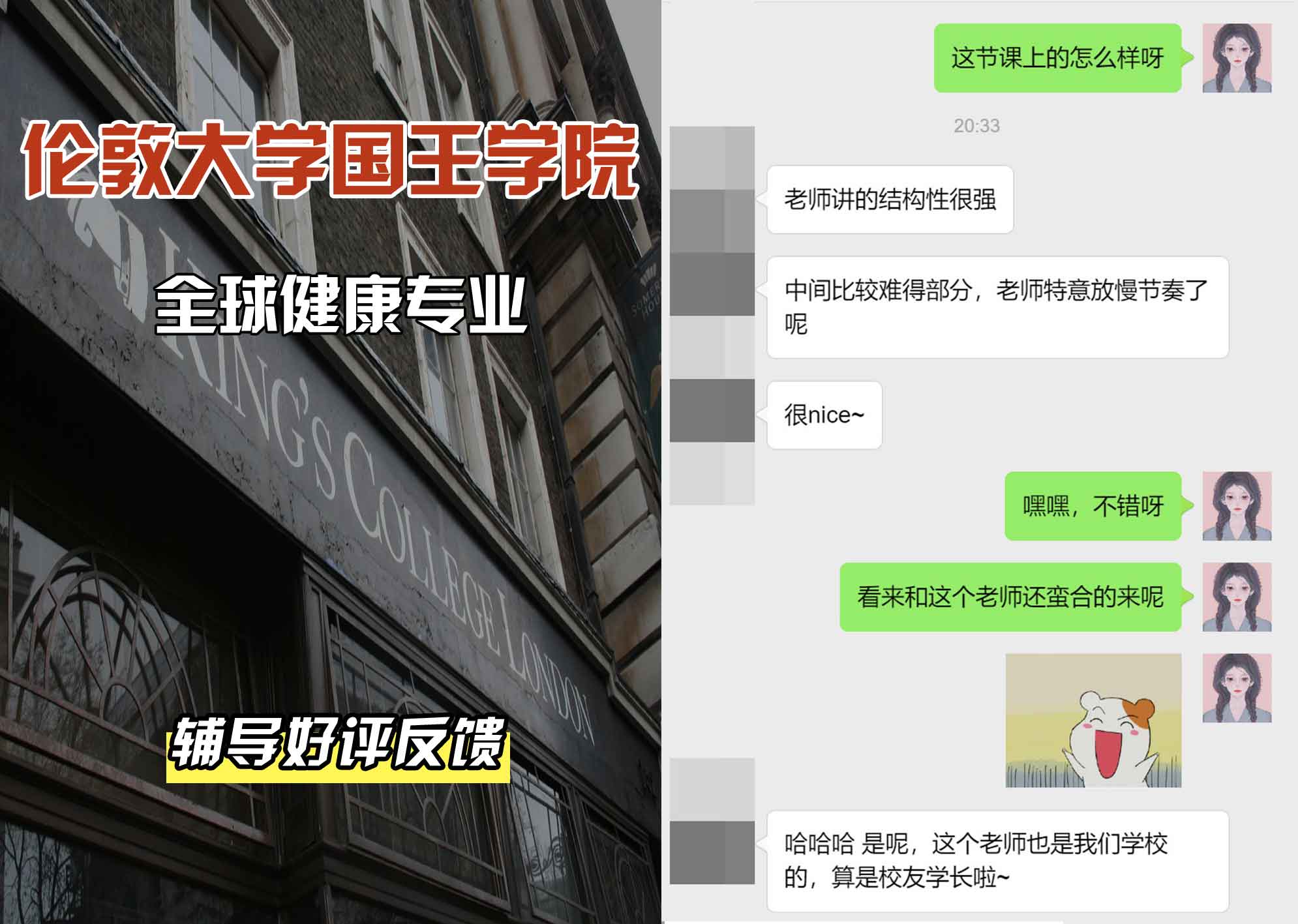 国王学院KCL全球健康辅导好评反馈