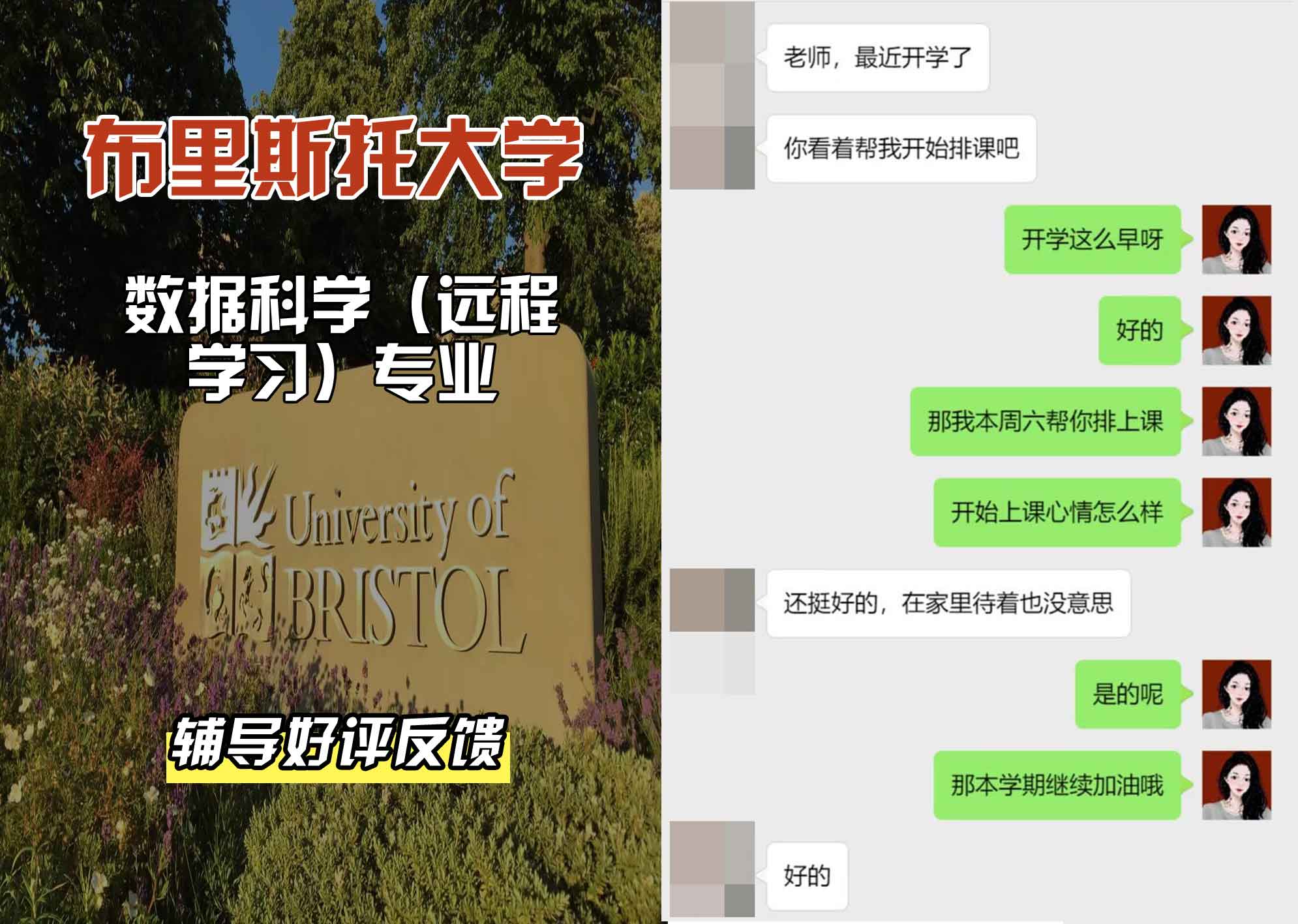 布里斯托大学布大数据科学（远程学习）辅导好评反馈