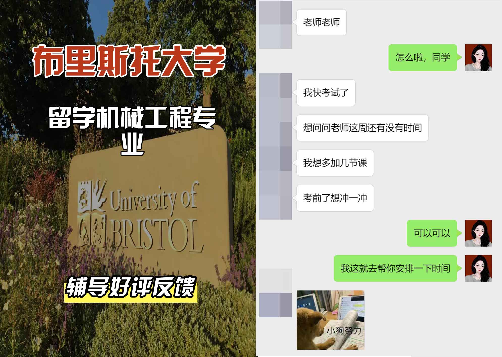 布里斯托大学布大出国留学机械工程辅导好评反馈