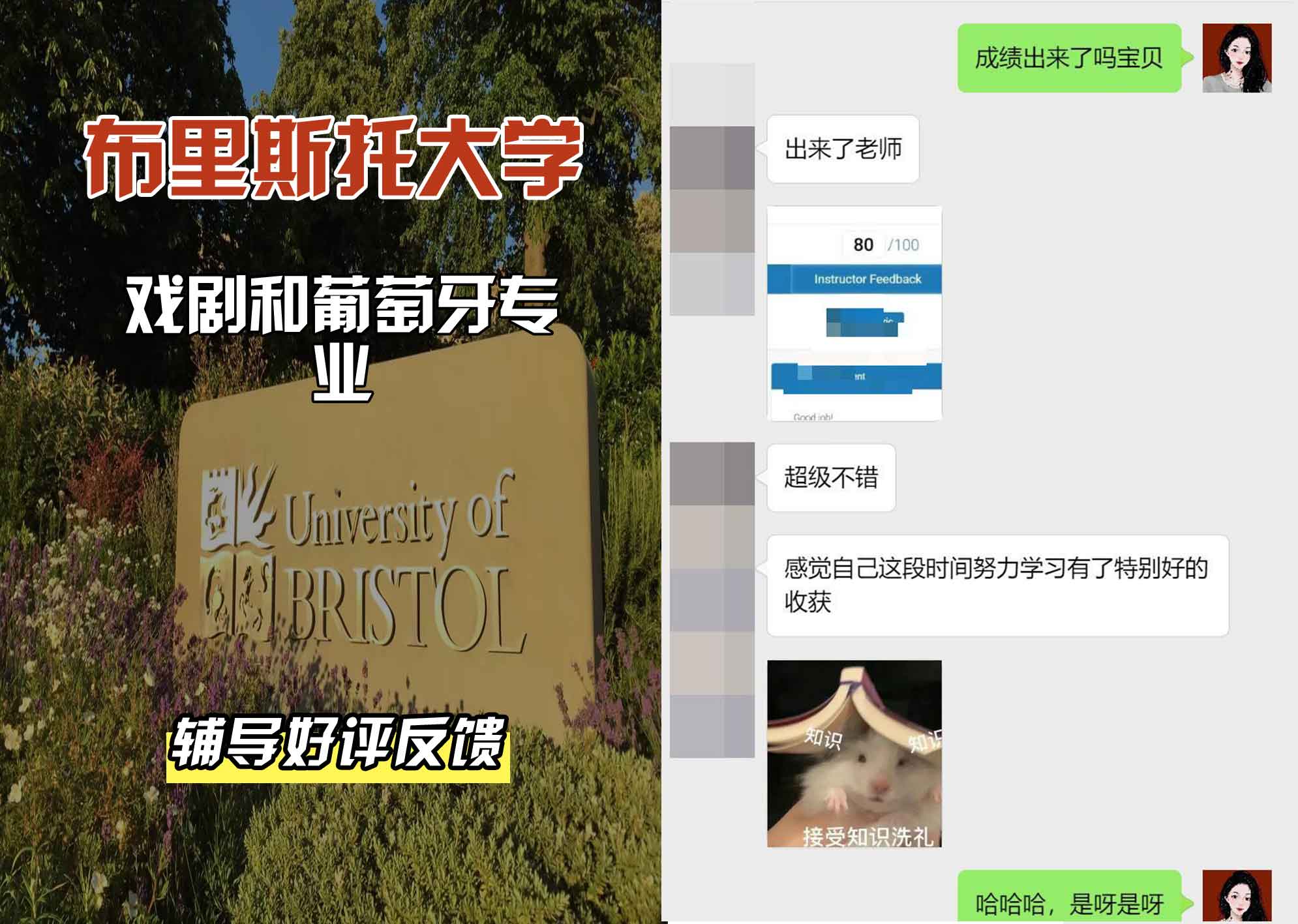 布里斯托大学布大戏剧和葡萄牙辅导好评反馈