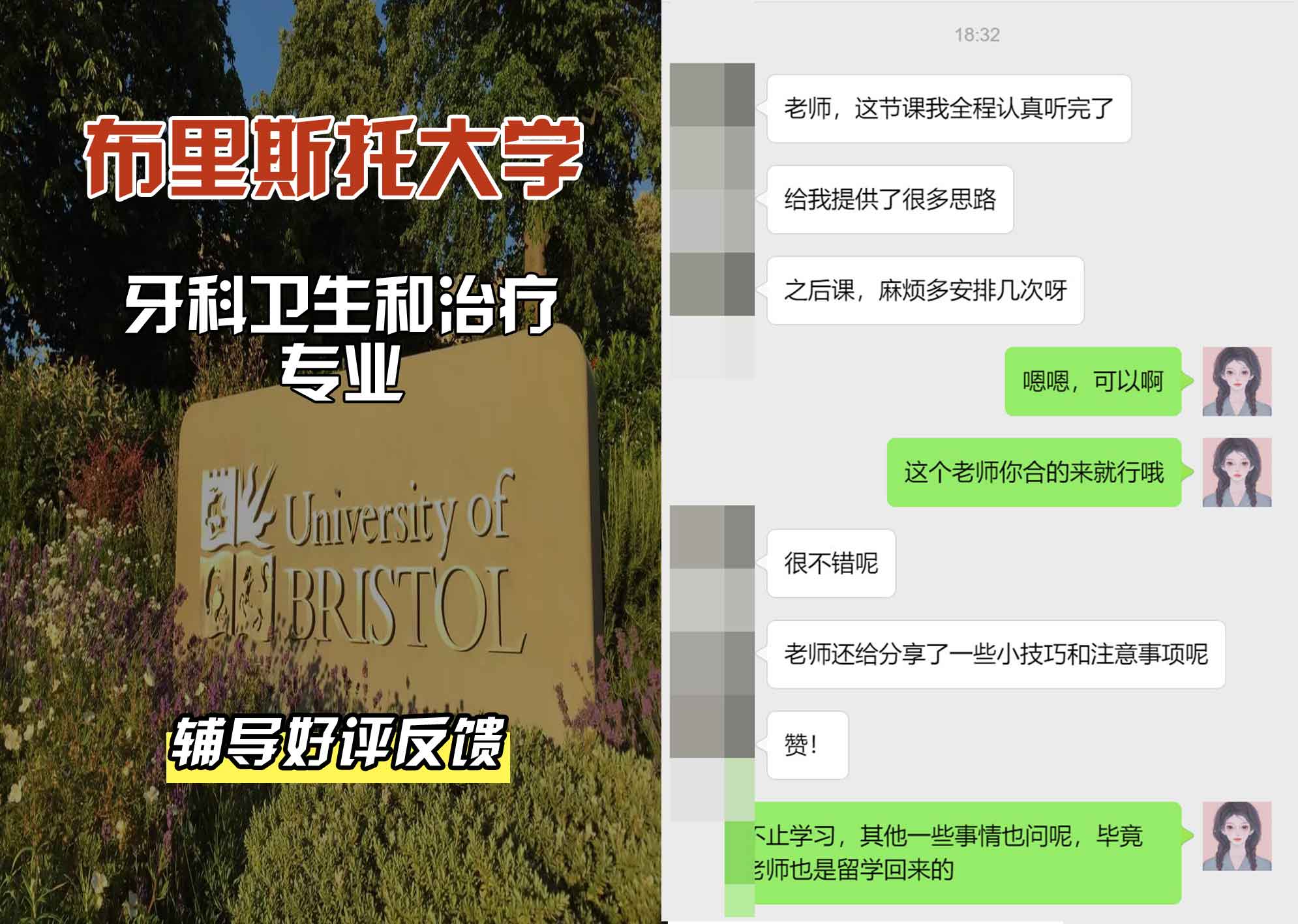 布里斯托大学布大牙科卫生和治疗辅导好评反馈